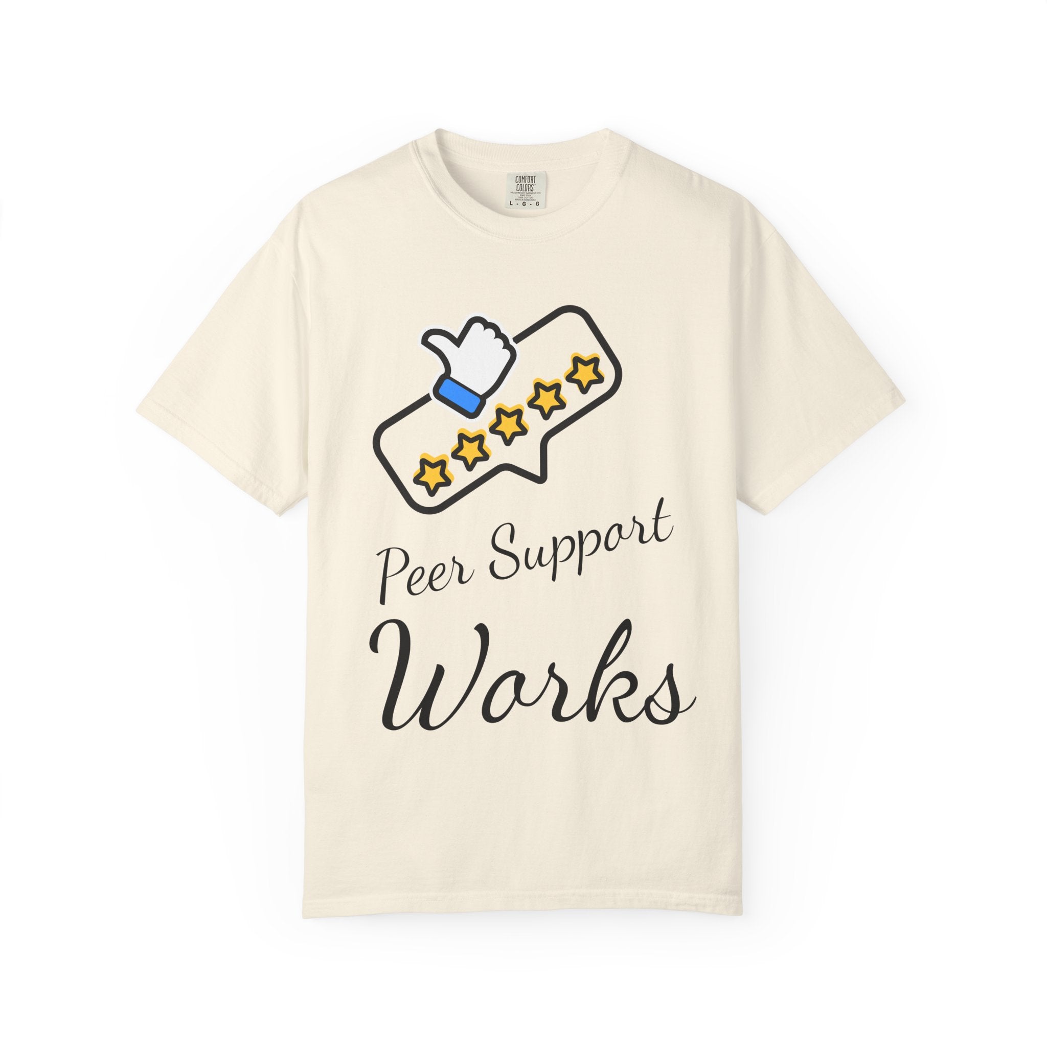 Backed by Research, Powered by Hope —  Peer Support Works T-Shirt —