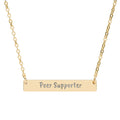 Engraved "Peer Supporter" Horizontal Bar Necklace - Personalized Mental Health Awareness Jewelry