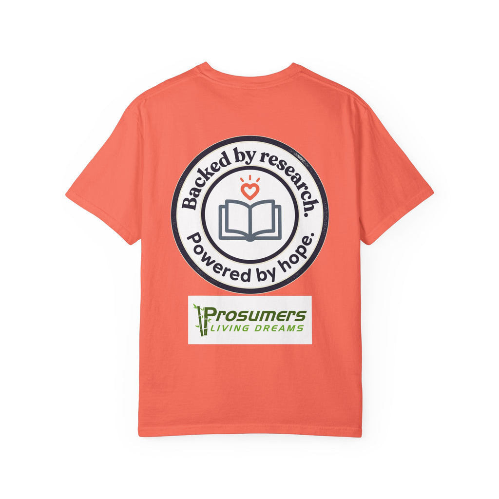 Backed by Research, Powered by Hope —  Peer Support Works T-Shirt —