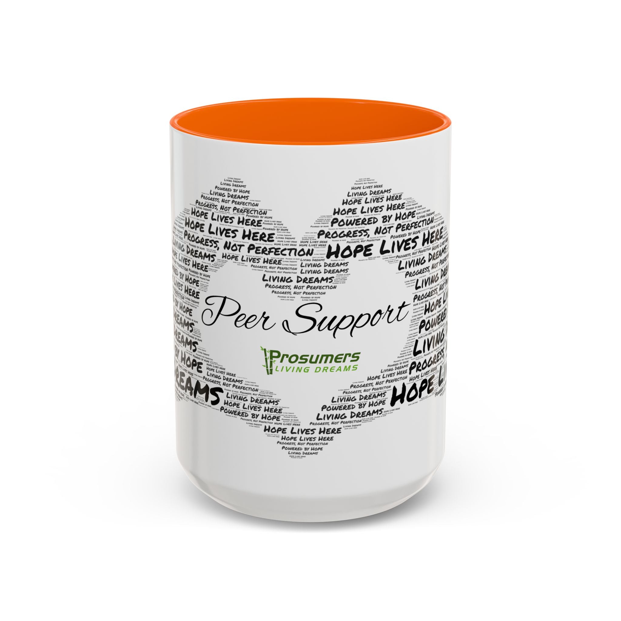 Peer Support Coffee Mug — Hope Lives Here Heart Design (11/15oz)
