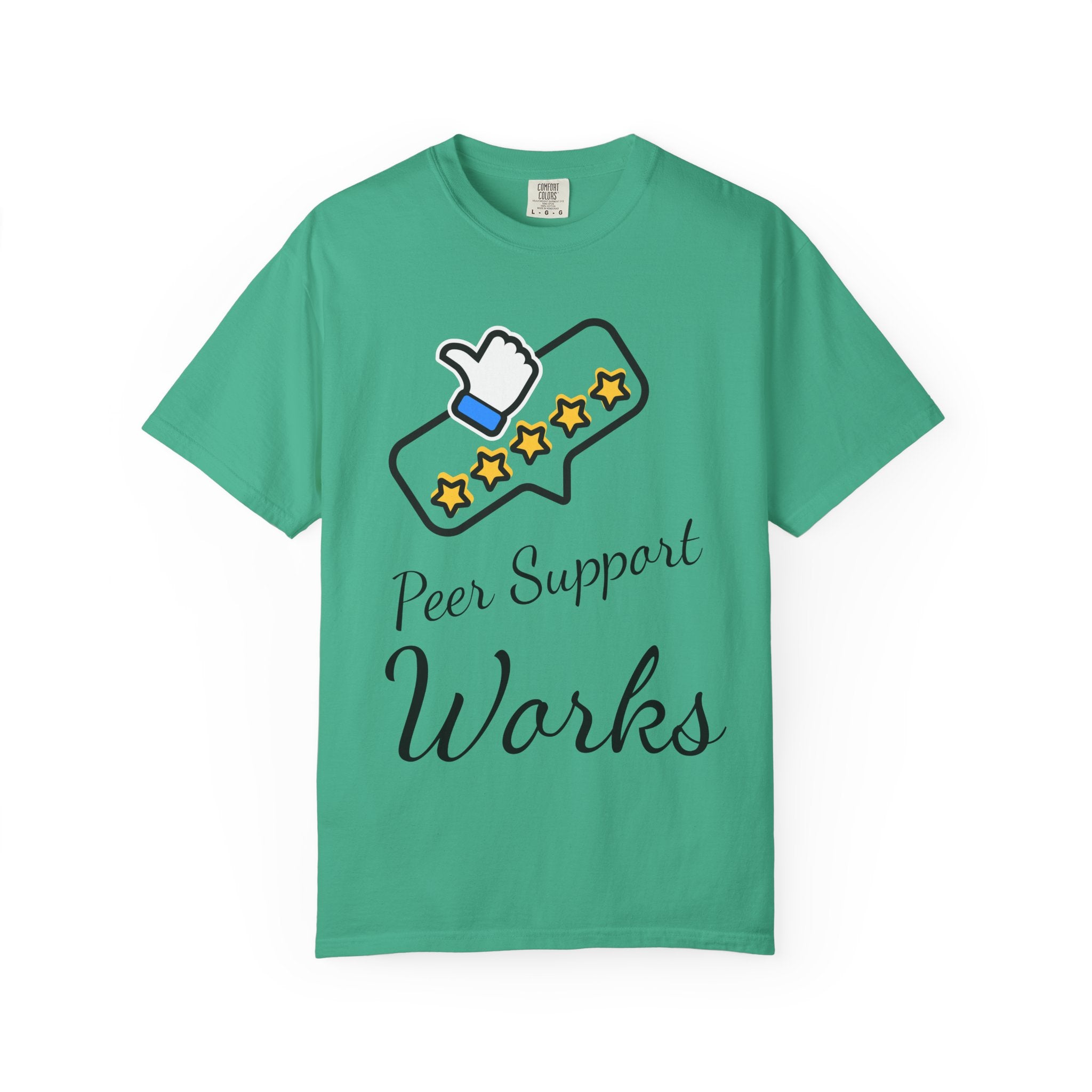 Backed by Research, Powered by Hope —  Peer Support Works T-Shirt —