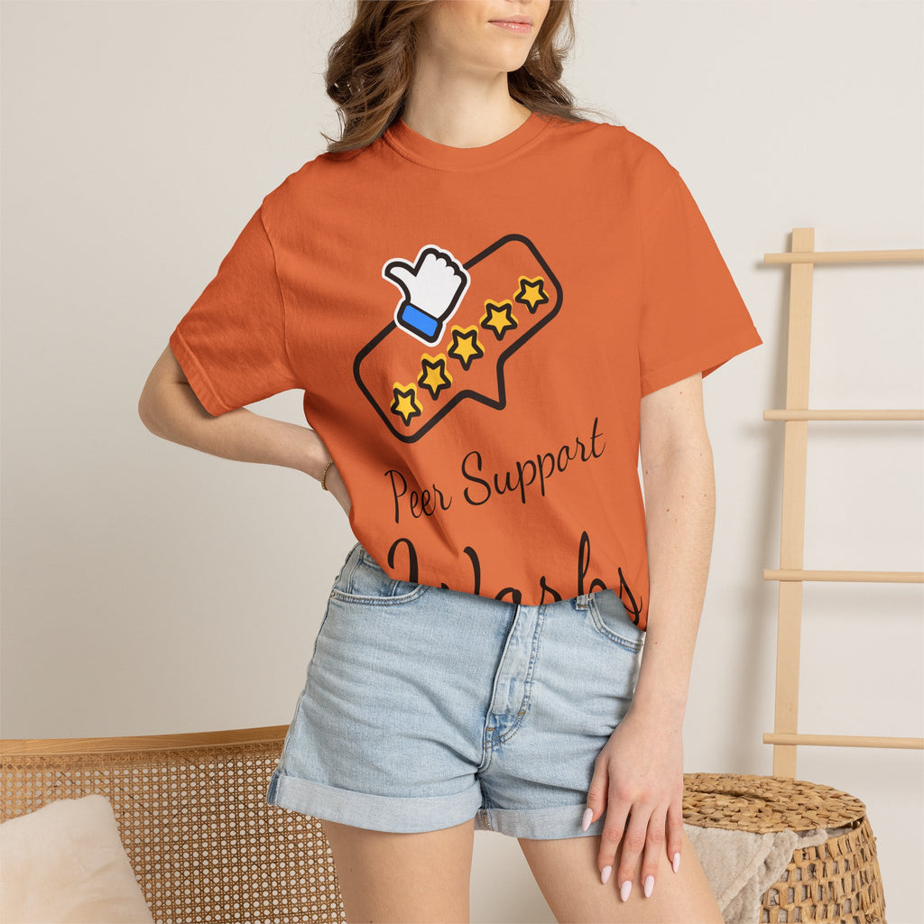 Backed by Research, Powered by Hope —  Peer Support Works T-Shirt —