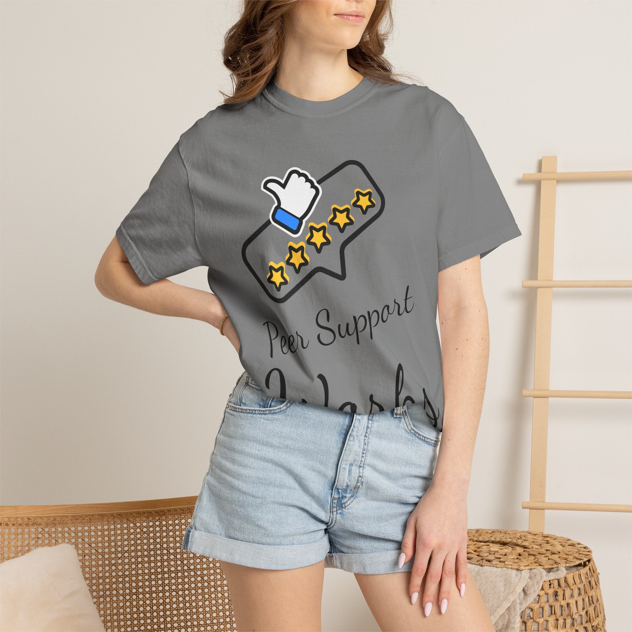 Backed by Research, Powered by Hope —  Peer Support Works T-Shirt —