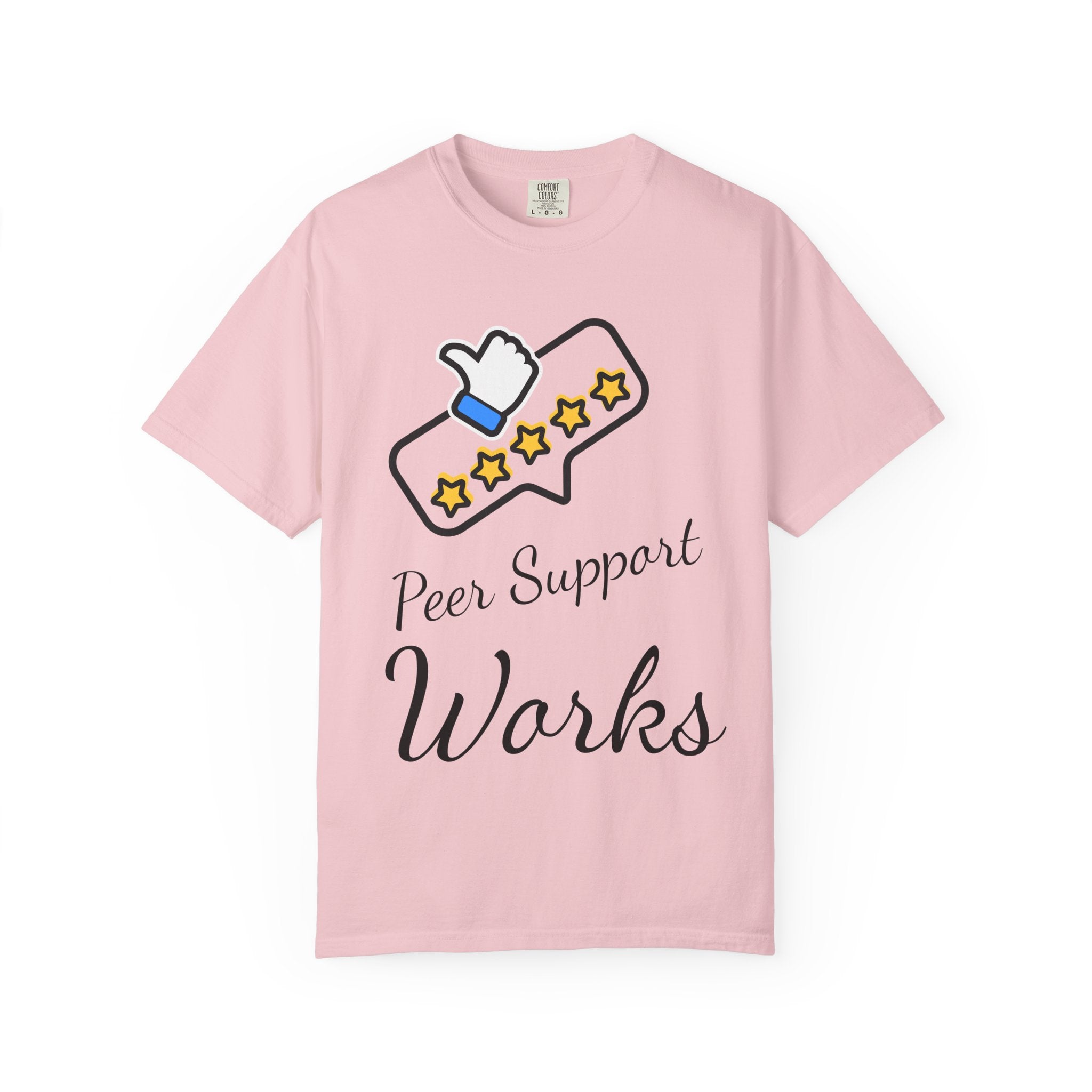 Backed by Research, Powered by Hope —  Peer Support Works T-Shirt —