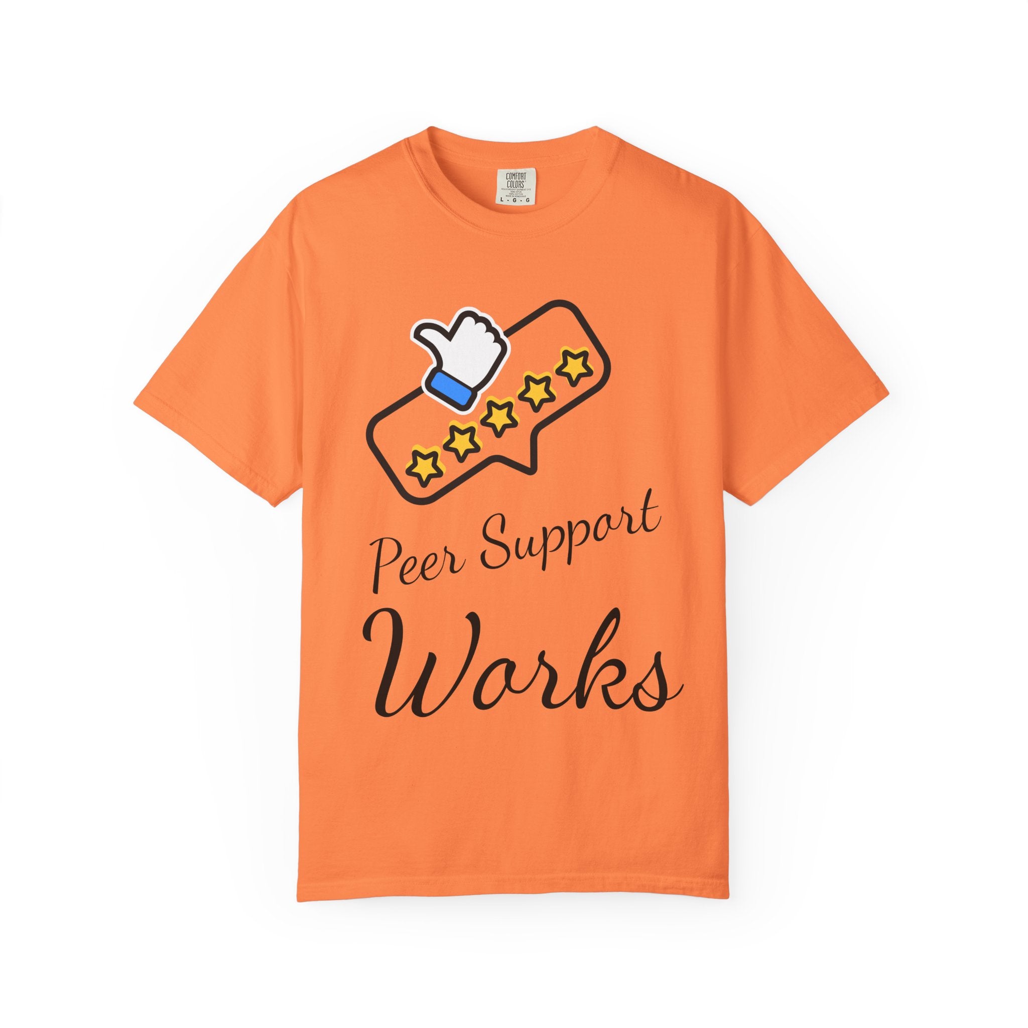 Backed by Research, Powered by Hope —  Peer Support Works T-Shirt —
