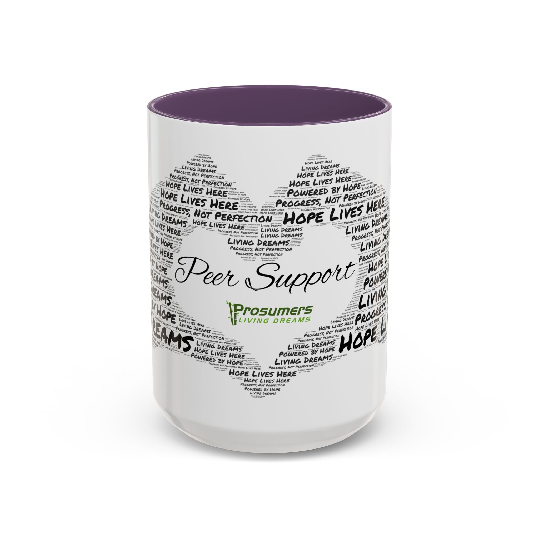 Peer Support Coffee Mug — Hope Lives Here Heart Design (11/15oz)