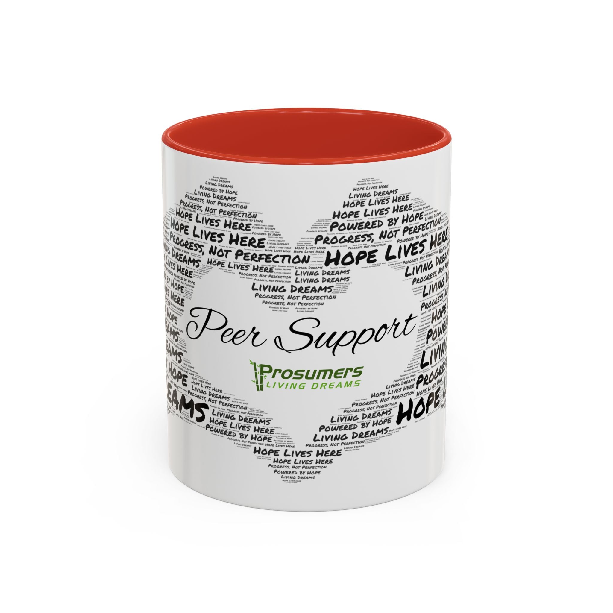 Peer Support Coffee Mug — Hope Lives Here Heart Design (11/15oz)