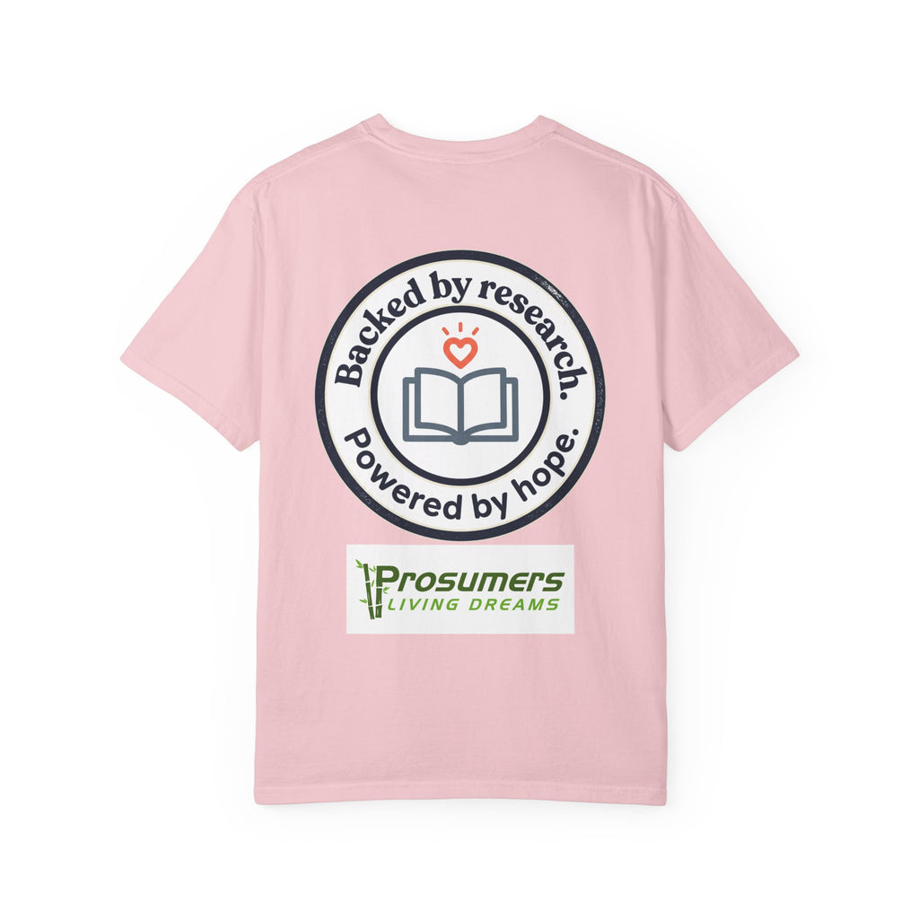 Backed by Research, Powered by Hope —  Peer Support Works T-Shirt —