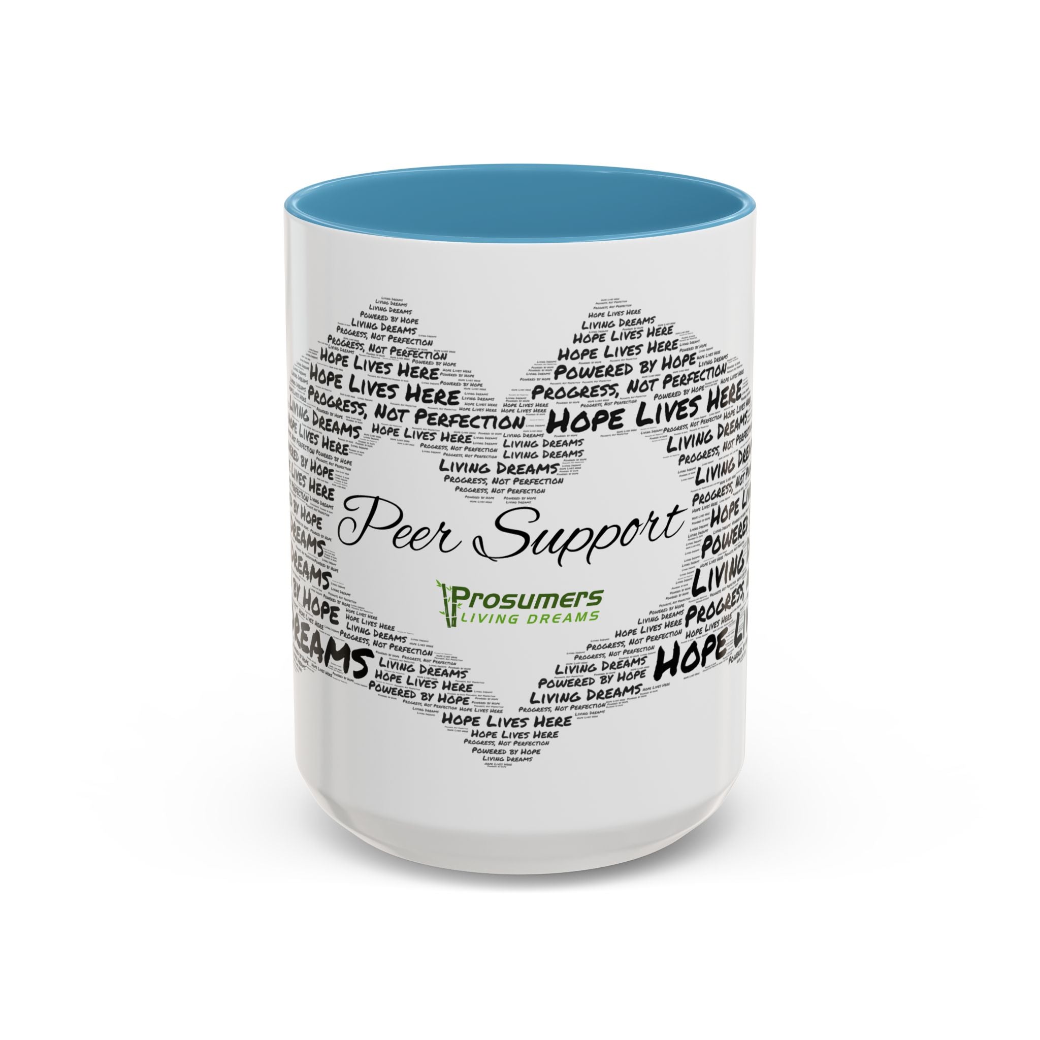 Peer Support Coffee Mug — Hope Lives Here Heart Design (11/15oz)