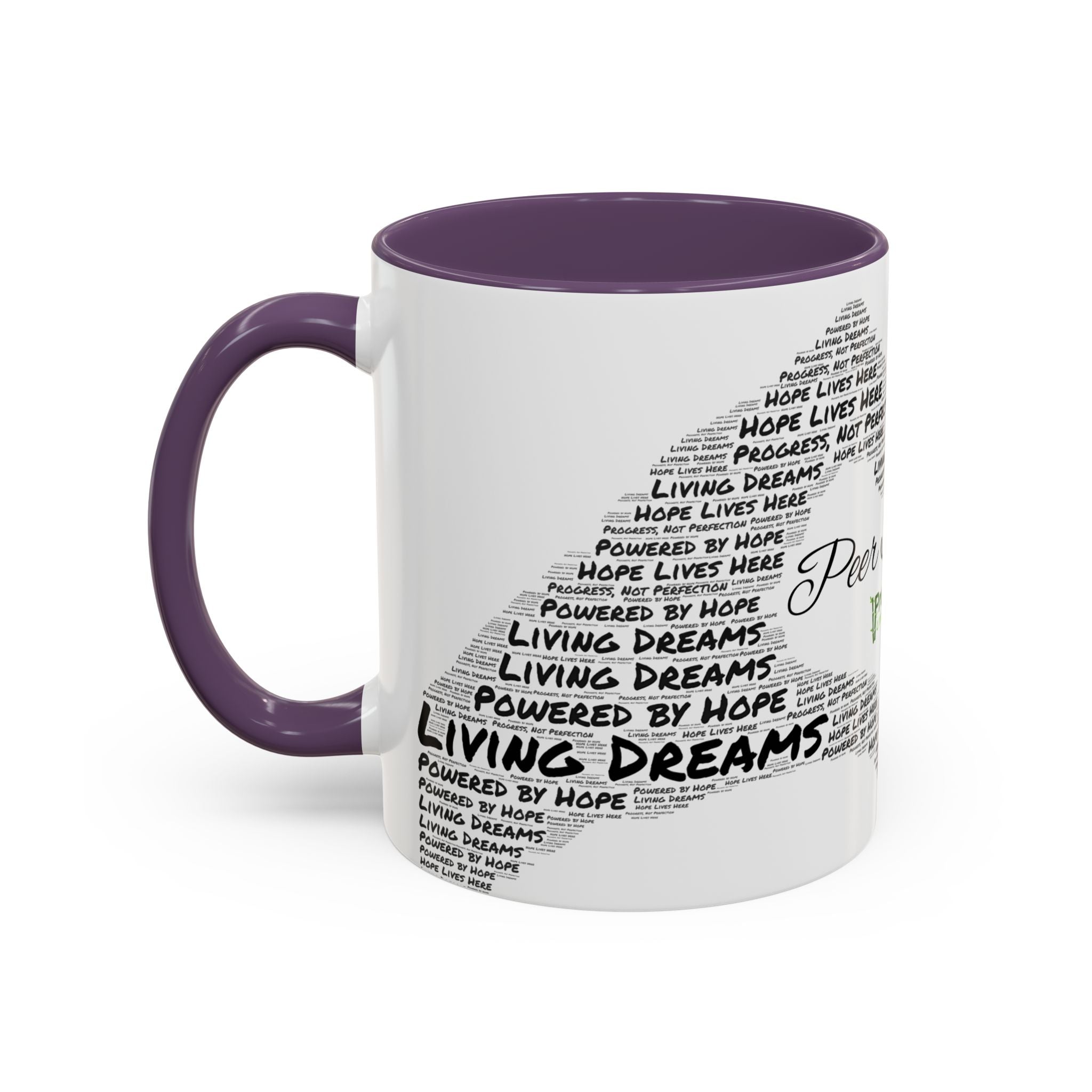 Peer Support Coffee Mug — Hope Lives Here Heart Design (11/15oz)