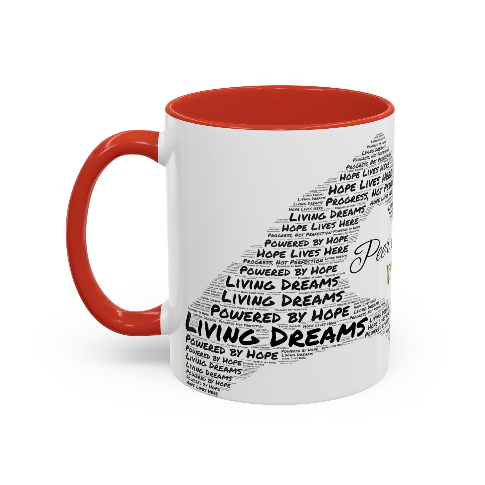 Peer Support Coffee Mug — Hope Lives Here Heart Design (11/15oz)