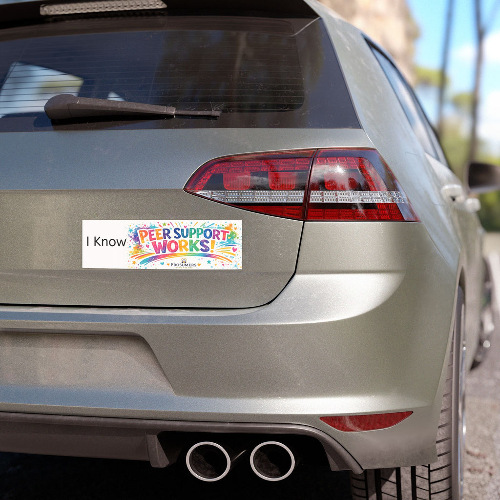 "I Know Peer Support Works!" Colorful Bumper Sticker