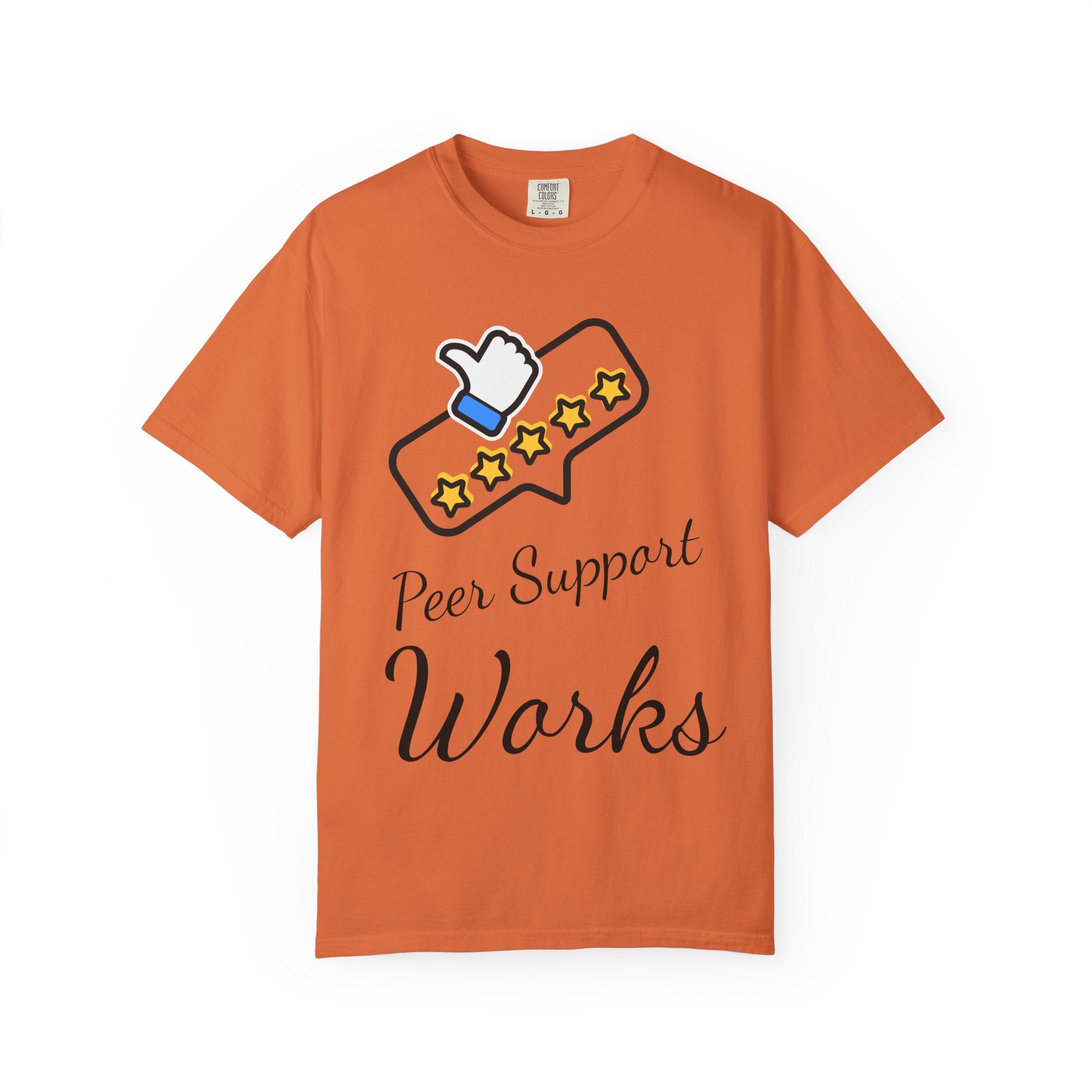 Backed by Research, Powered by Hope —  Peer Support Works T-Shirt —