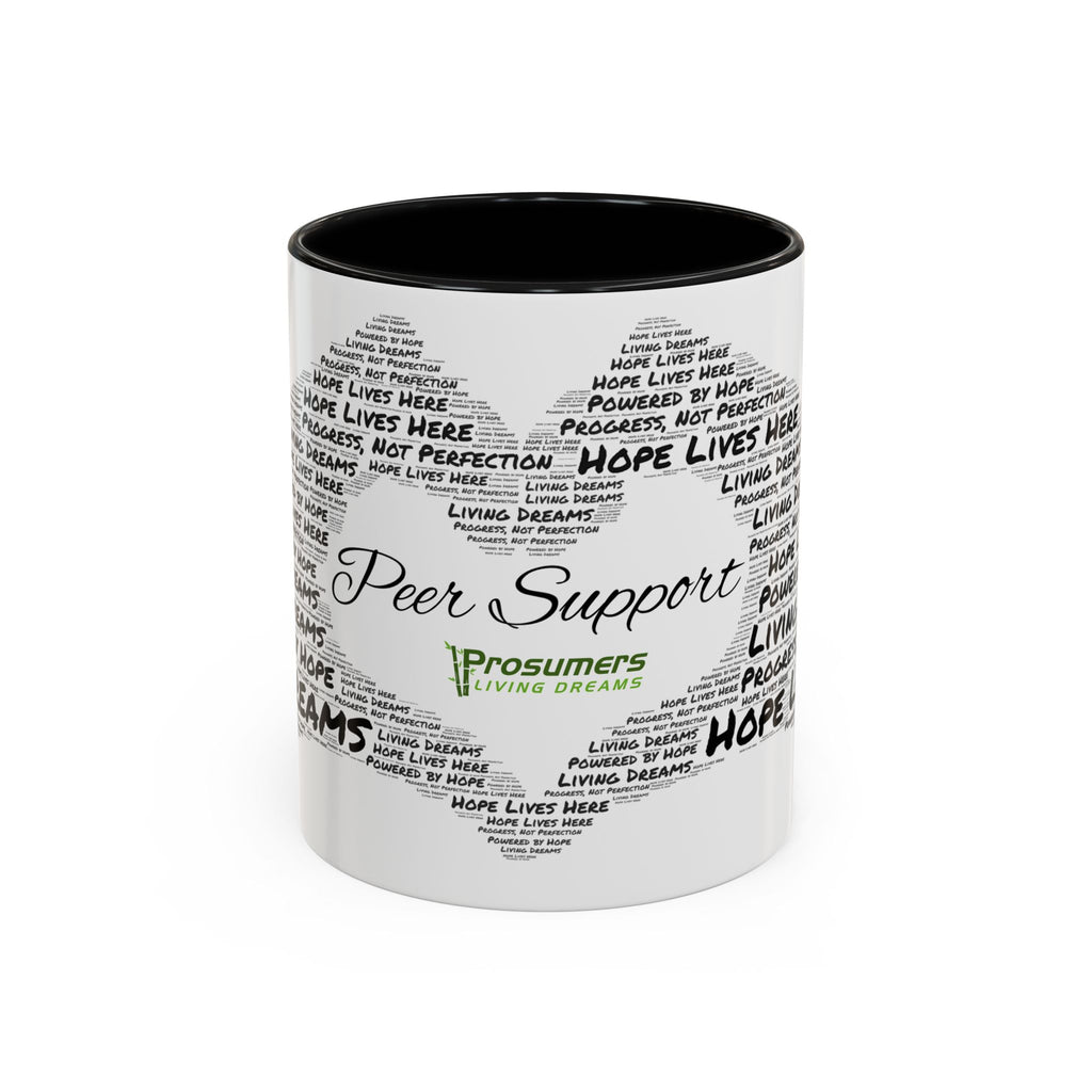 Peer Support Coffee Mug — Hope Lives Here Heart Design (11/15oz)
