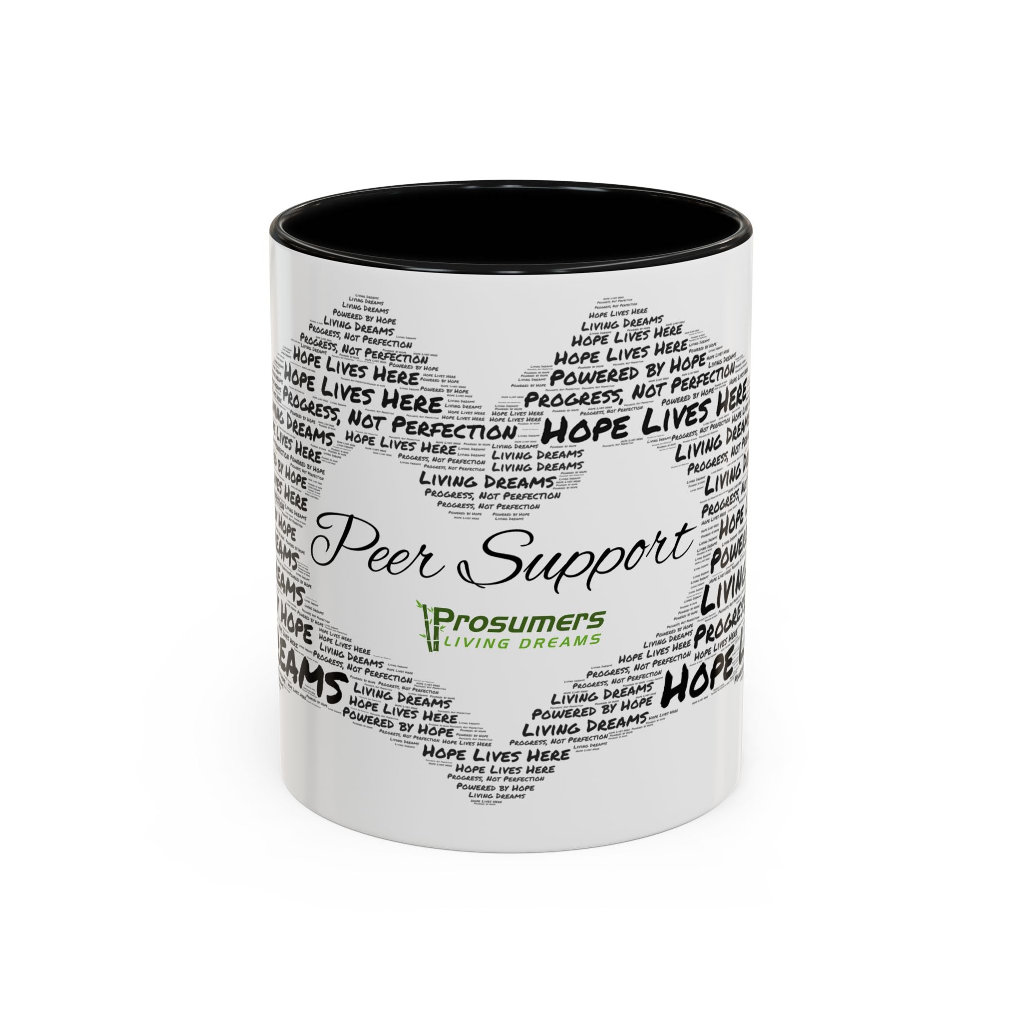 Peer Support Coffee Mug — Hope Lives Here Heart Design (11/15oz)