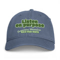 Washed Cap — "Listen on Purpose" Embroidered Coastal Hat