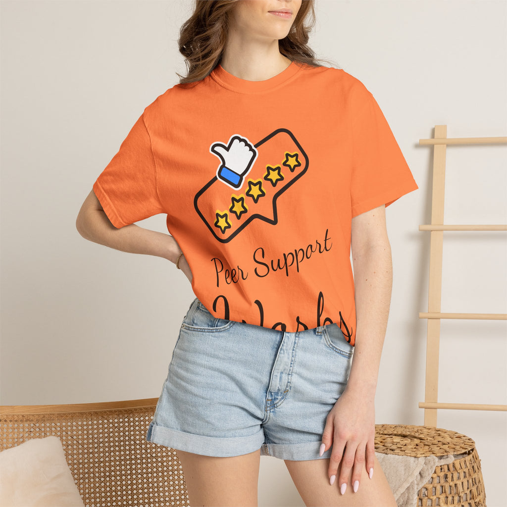Backed by Research, Powered by Hope —  Peer Support Works T-Shirt —