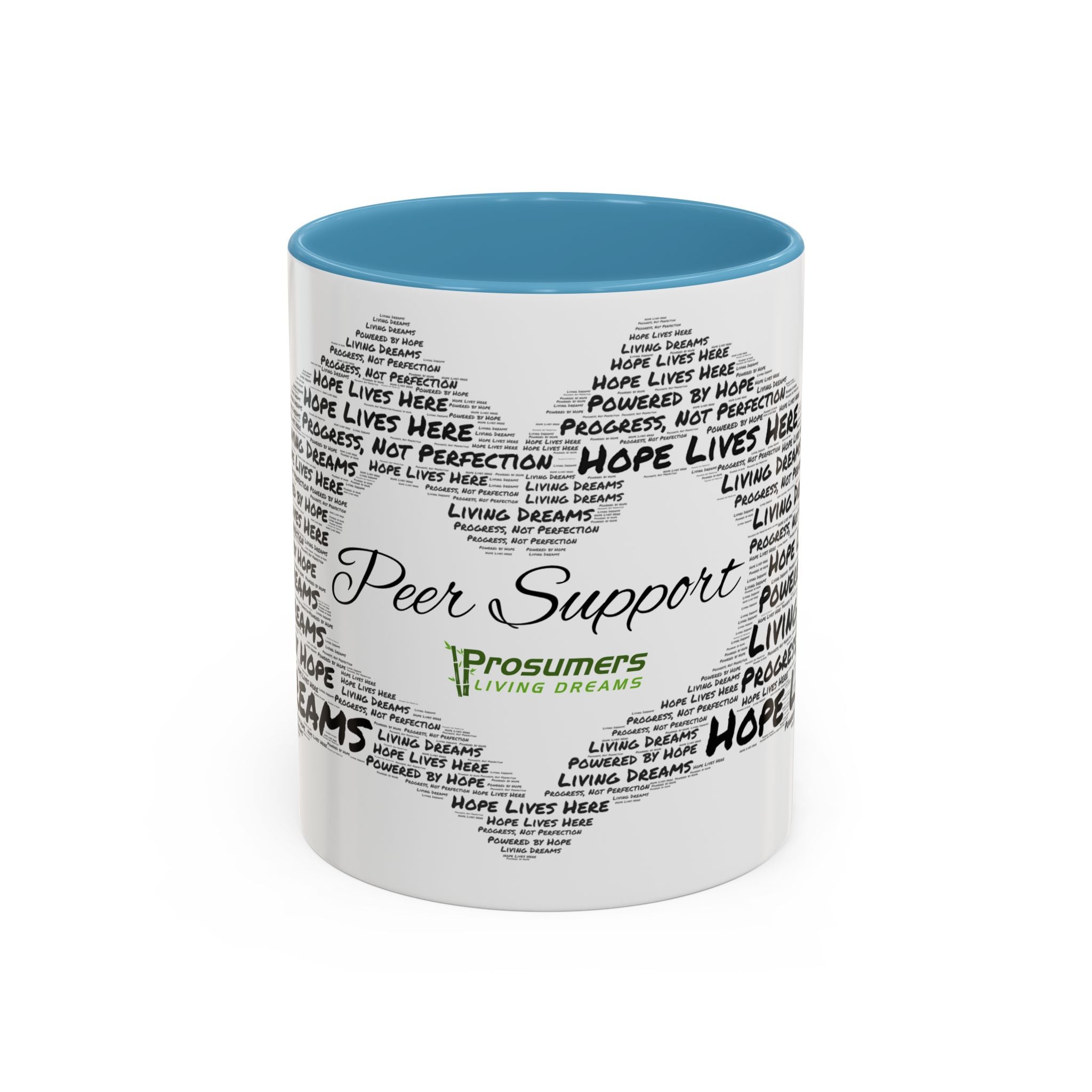 Peer Support Coffee Mug — Hope Lives Here Heart Design (11/15oz)