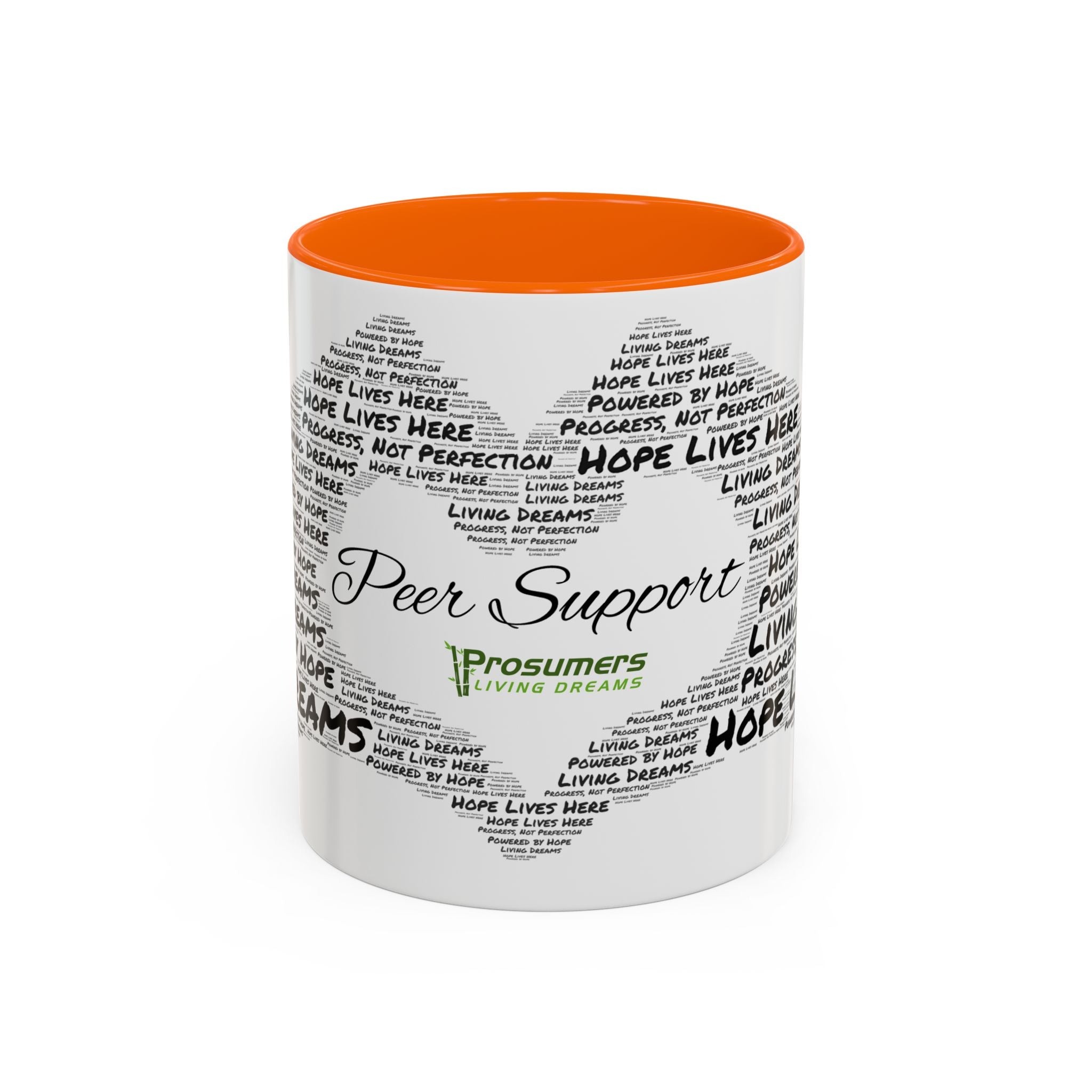 Peer Support Coffee Mug — Hope Lives Here Heart Design (11/15oz)