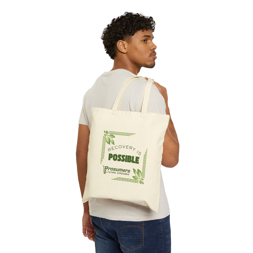 Recovery Is Possible Canvas Tote Bag — Motivational Mental Health Support Tote