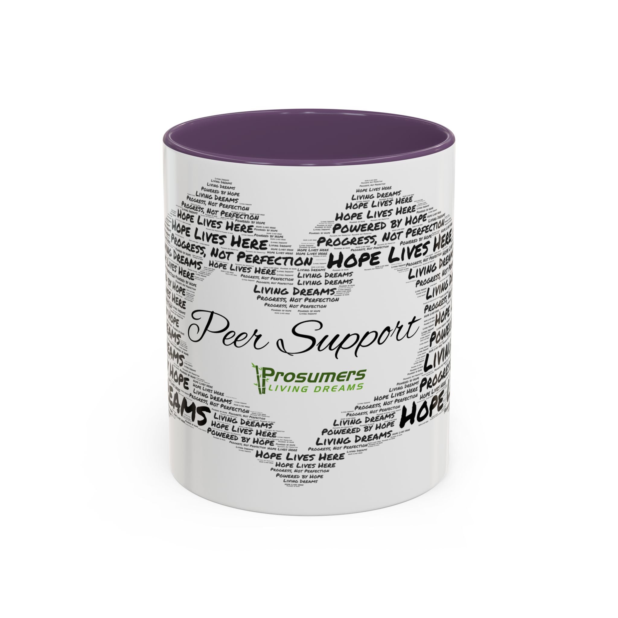 Peer Support Coffee Mug — Hope Lives Here Heart Design (11/15oz)