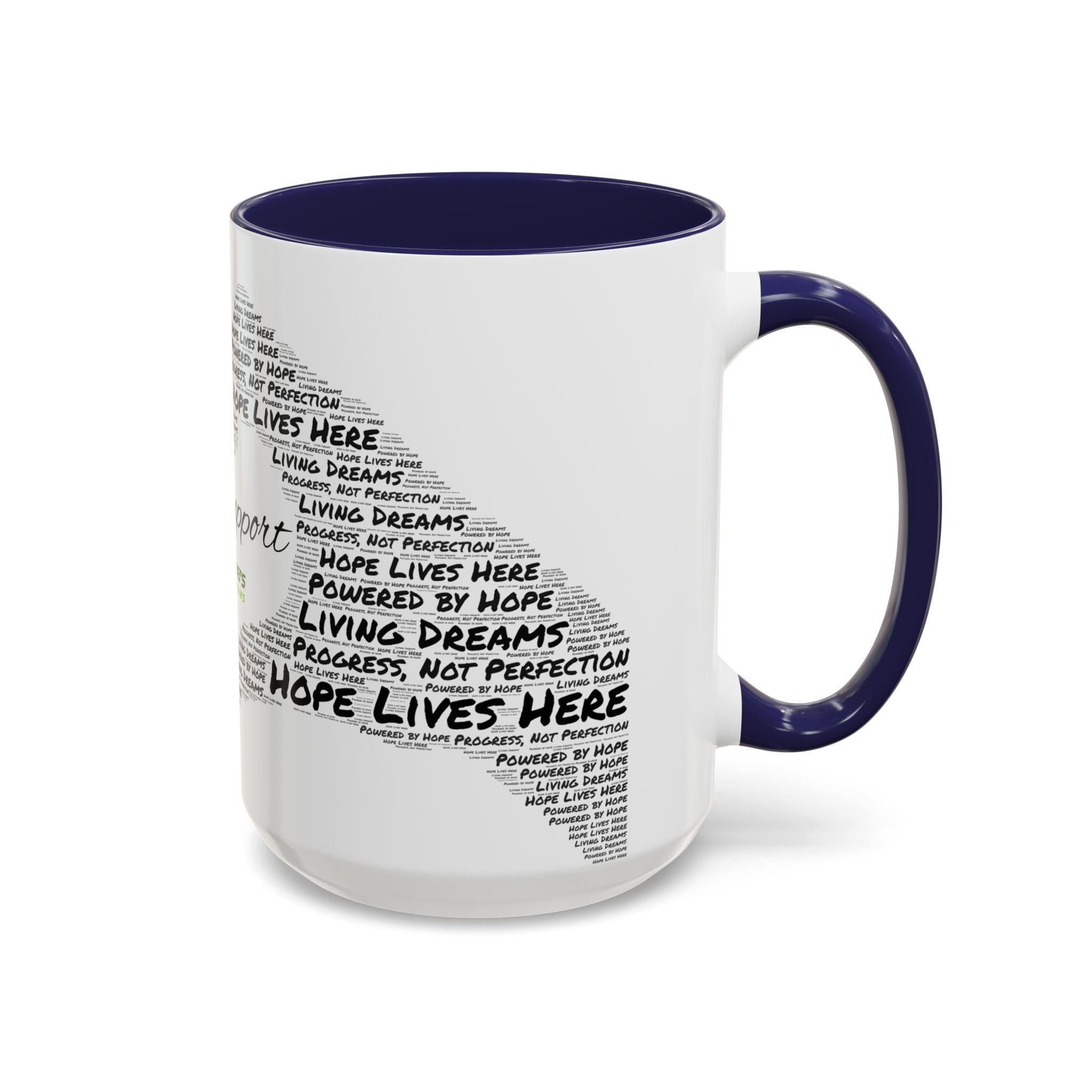 Peer Support Coffee Mug — Hope Lives Here Heart Design (11/15oz)