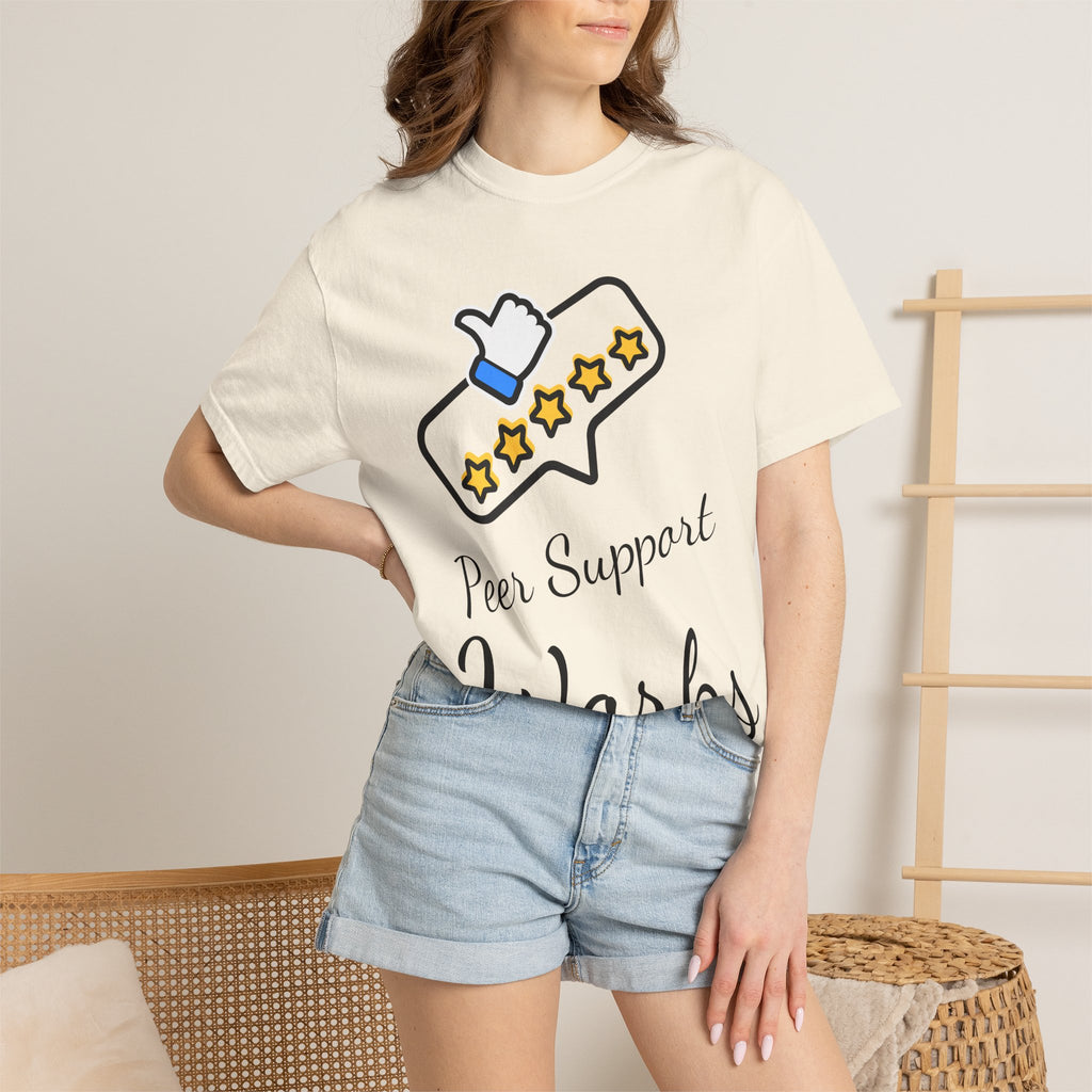 Backed by Research, Powered by Hope —  Peer Support Works T-Shirt —
