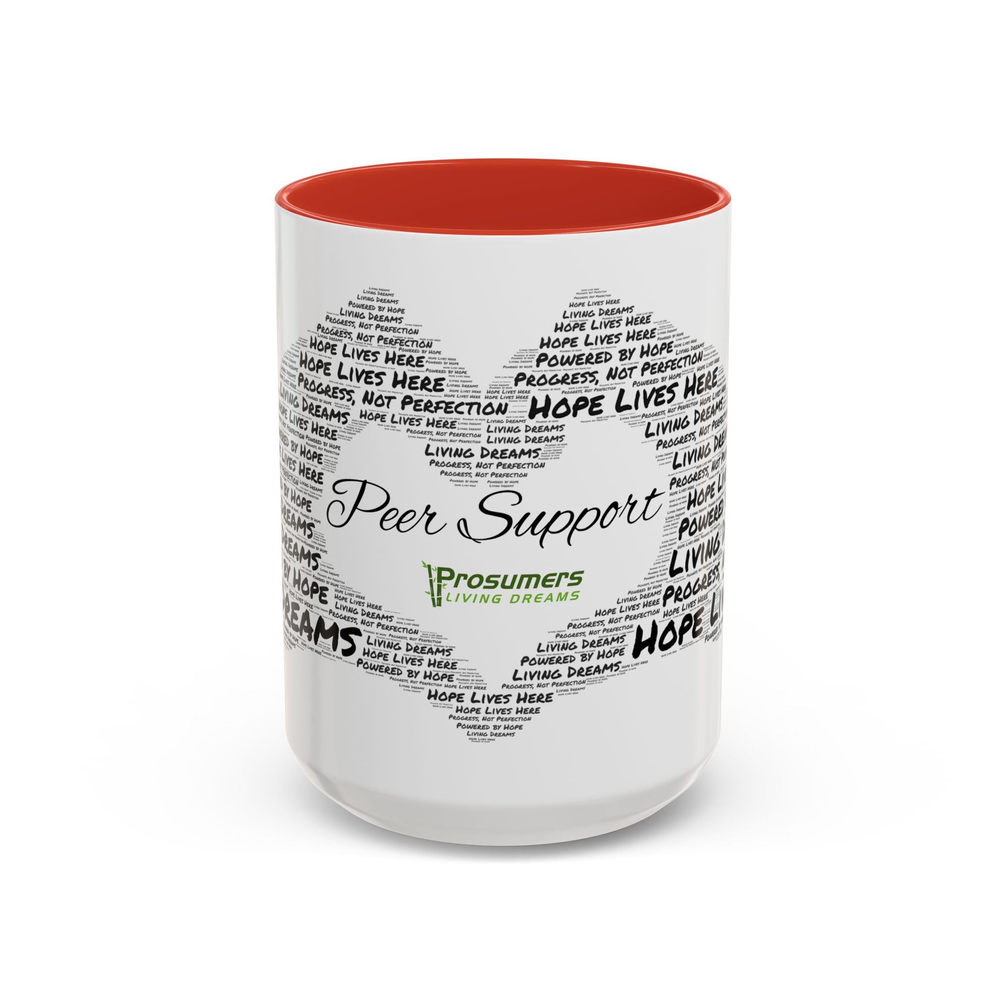 Peer Support Coffee Mug — Hope Lives Here Heart Design (11/15oz)