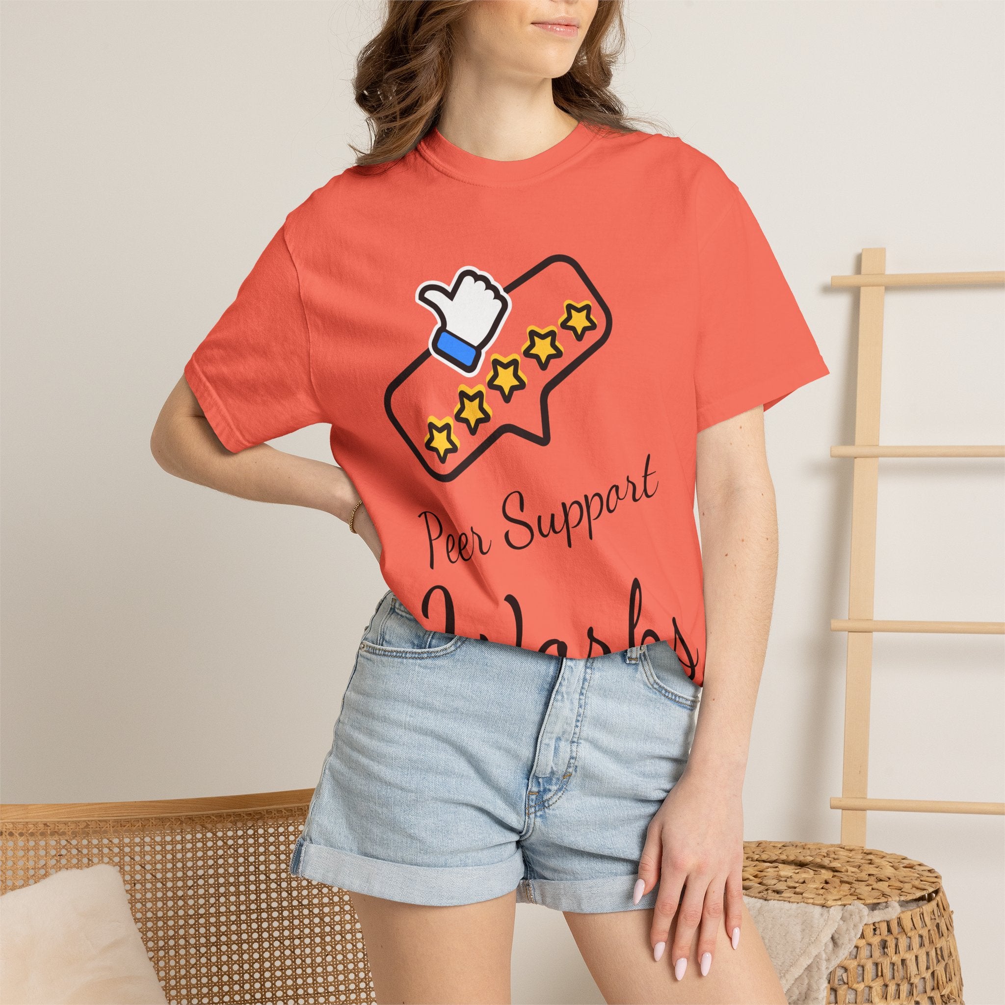 Backed by Research, Powered by Hope —  Peer Support Works T-Shirt —