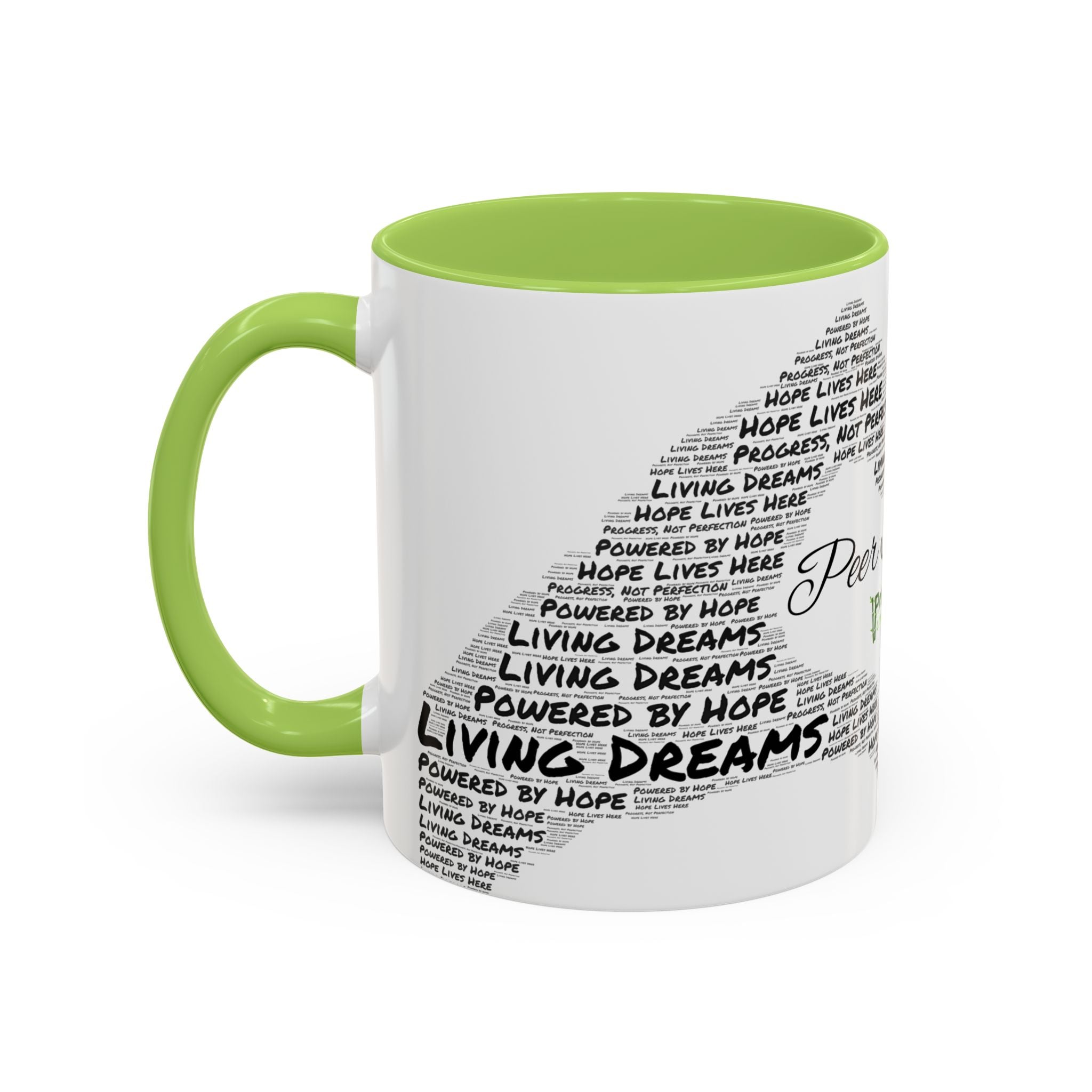 Peer Support Coffee Mug — Hope Lives Here Heart Design (11/15oz)