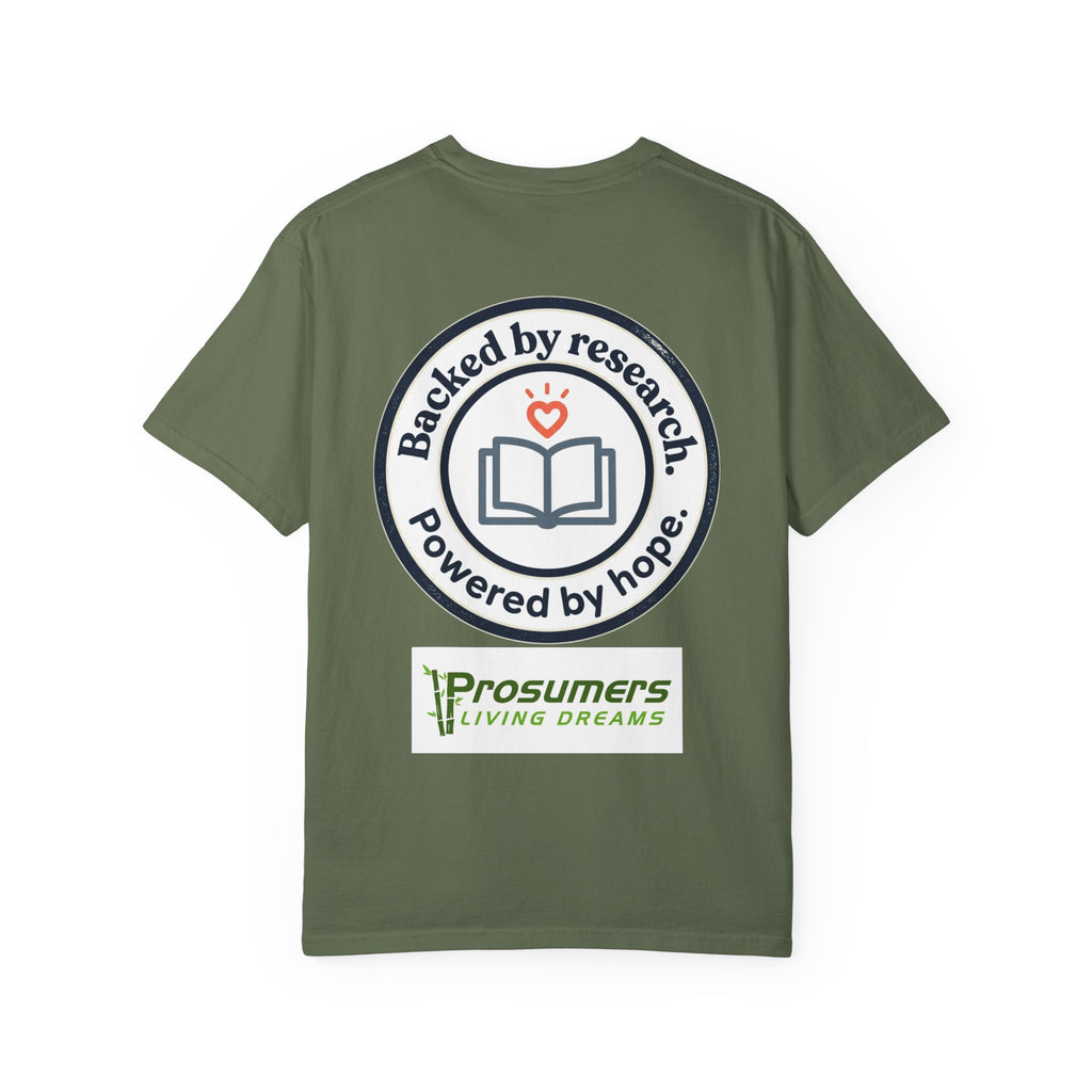 Backed by Research, Powered by Hope —  Peer Support Works T-Shirt —