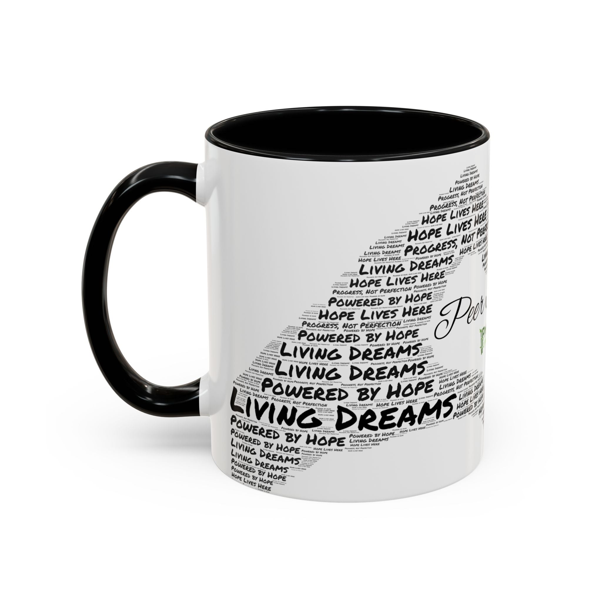Peer Support Coffee Mug — Hope Lives Here Heart Design (11/15oz)