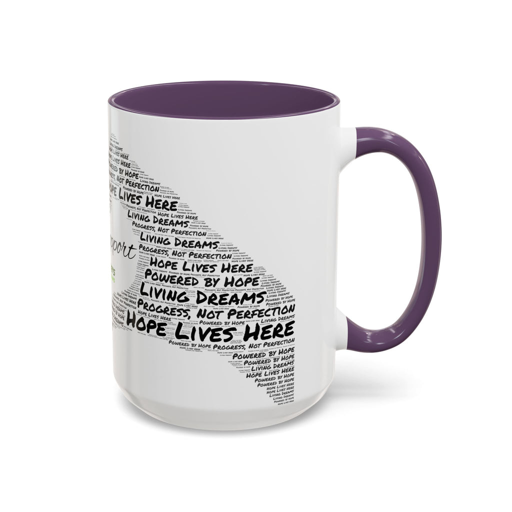 Peer Support Coffee Mug — Hope Lives Here Heart Design (11/15oz)