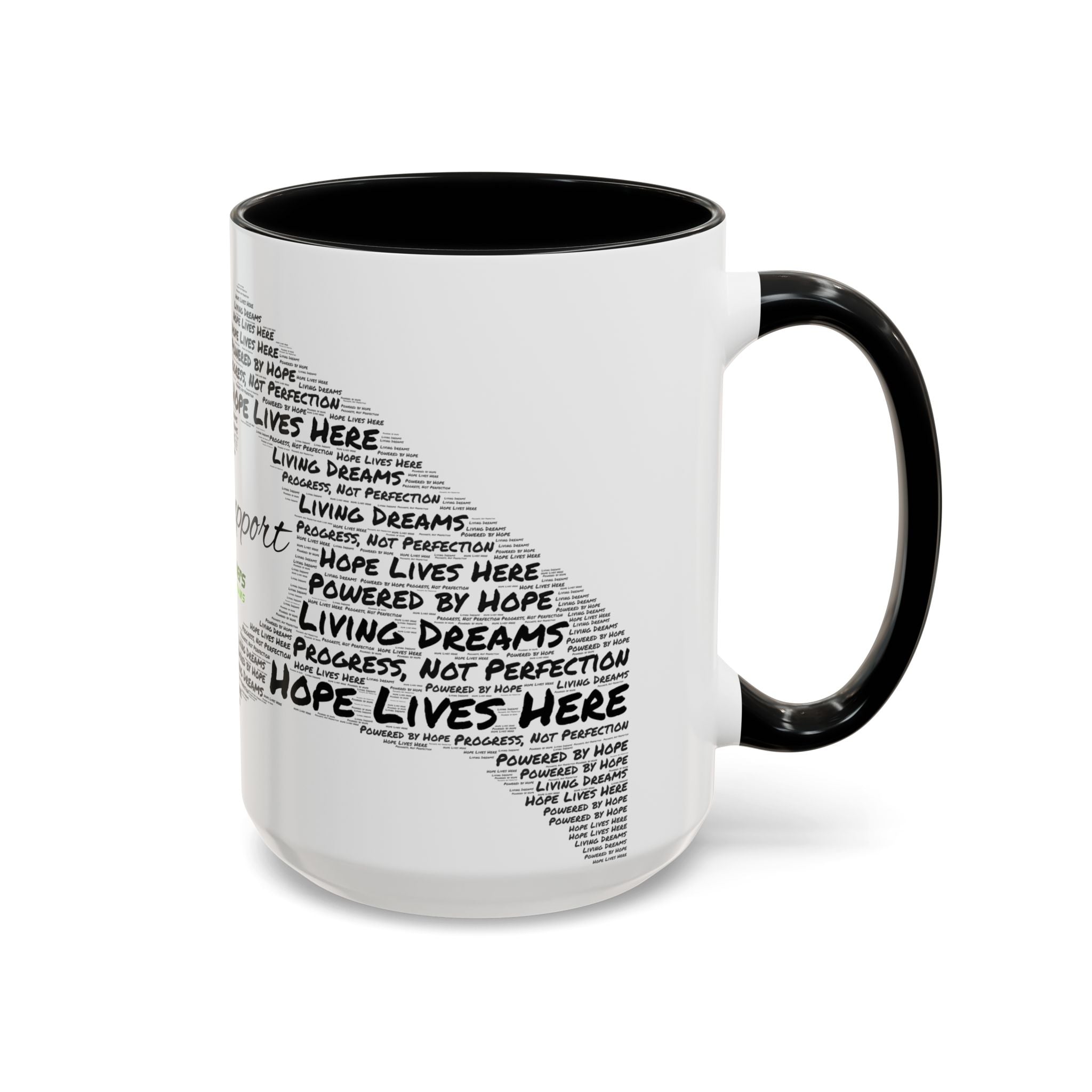 Peer Support Coffee Mug — Hope Lives Here Heart Design (11/15oz)