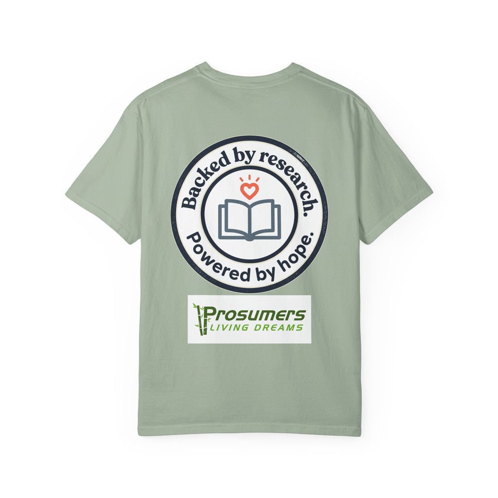 Backed by Research, Powered by Hope —  Peer Support Works T-Shirt —