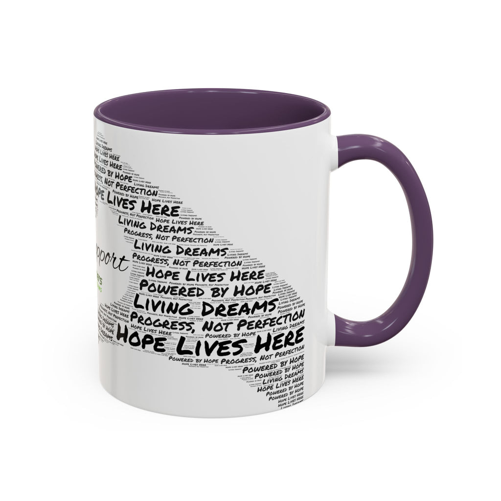 Peer Support Coffee Mug — Hope Lives Here Heart Design (11/15oz)