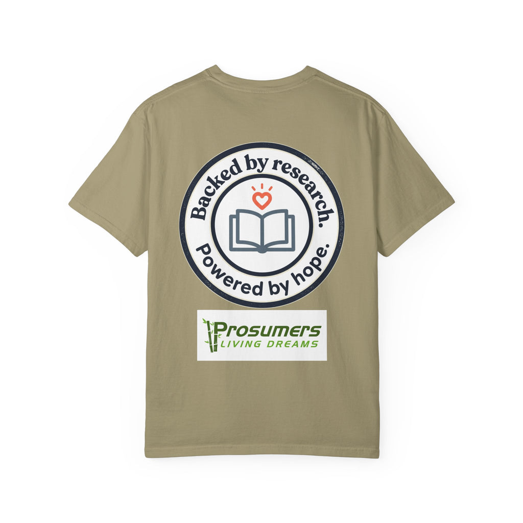 Backed by Research, Powered by Hope —  Peer Support Works T-Shirt —