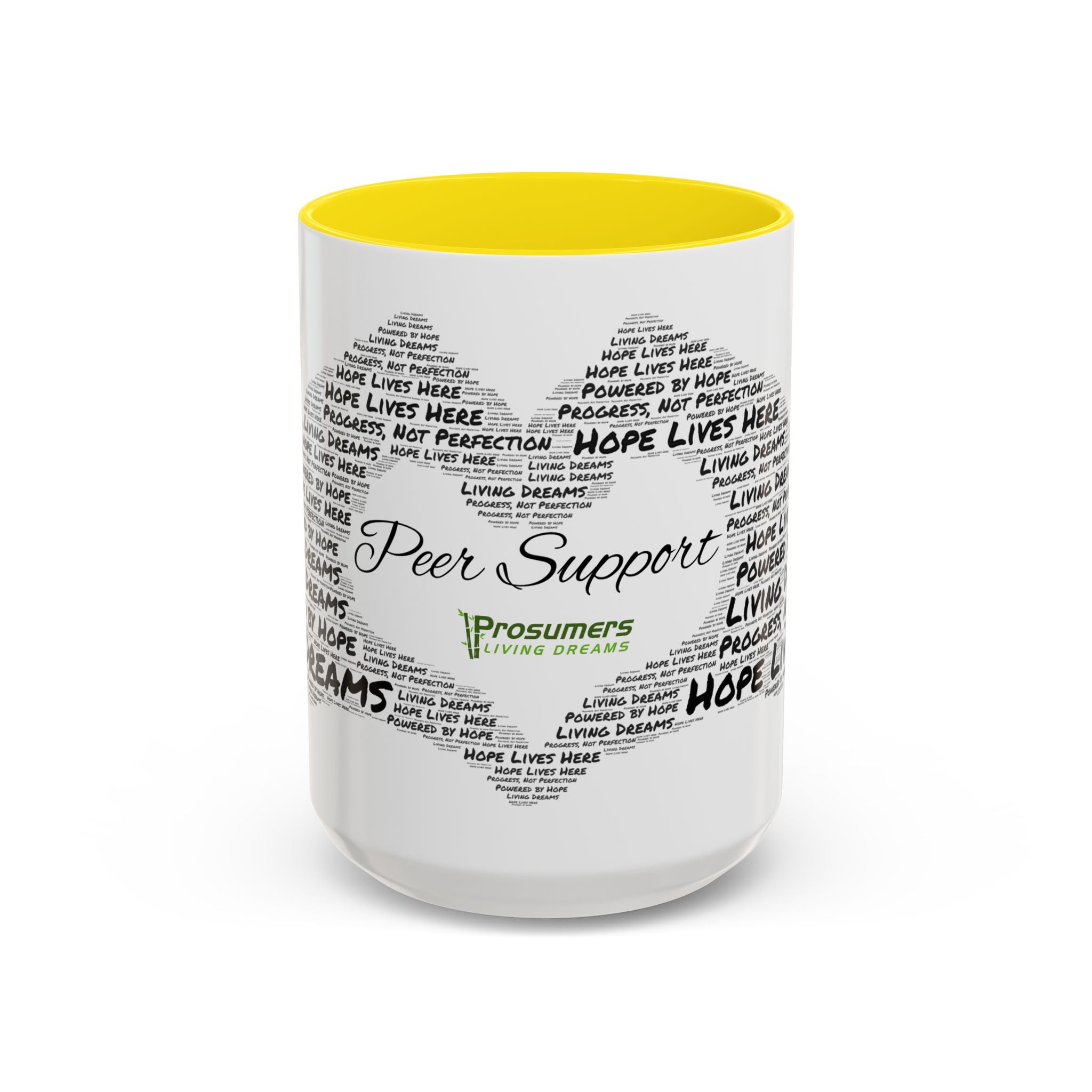 Peer Support Coffee Mug — Hope Lives Here Heart Design (11/15oz)
