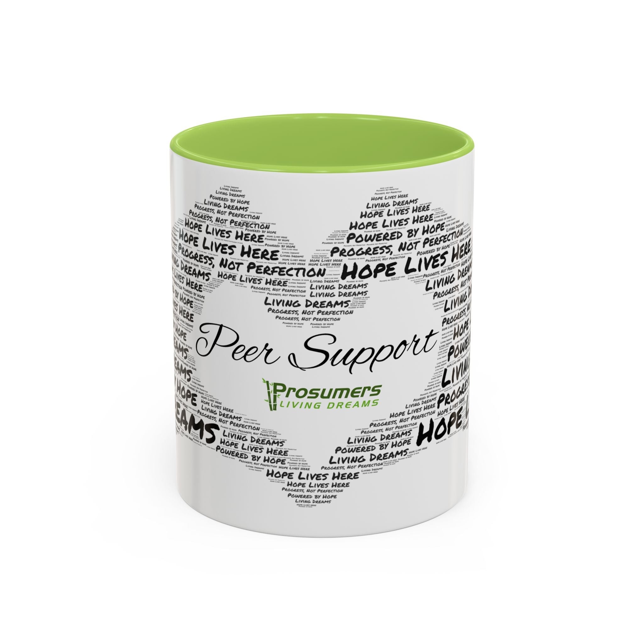 Peer Support Coffee Mug — Hope Lives Here Heart Design (11/15oz)