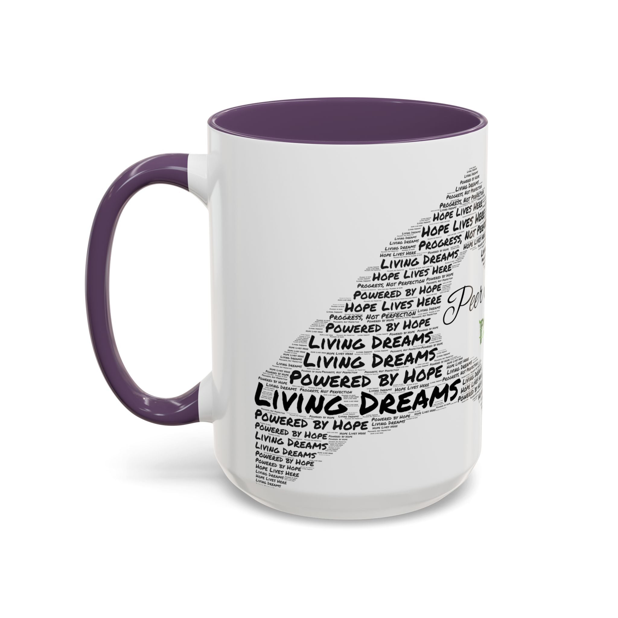 Peer Support Coffee Mug — Hope Lives Here Heart Design (11/15oz)
