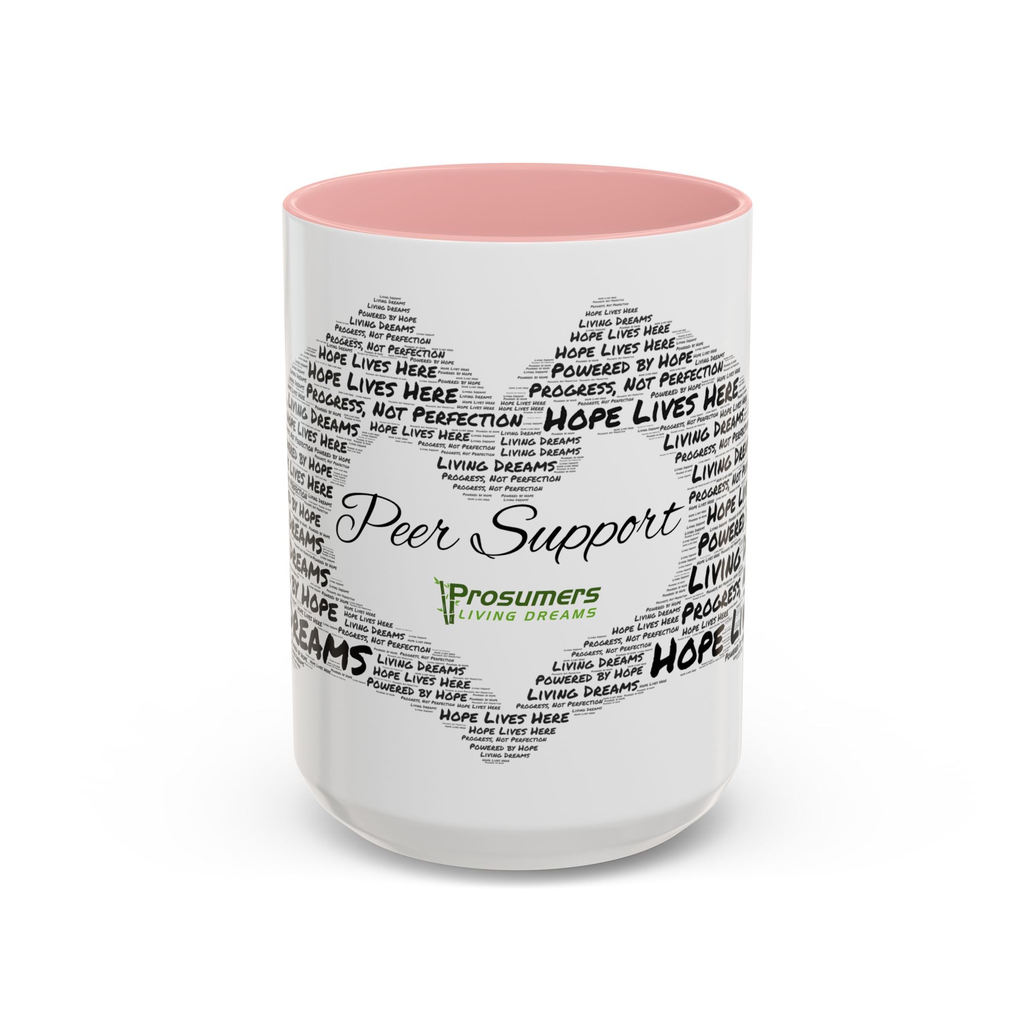 Peer Support Coffee Mug — Hope Lives Here Heart Design (11/15oz)