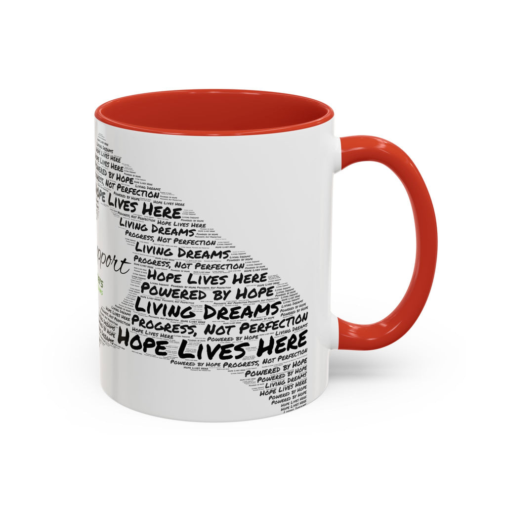 Peer Support Coffee Mug — Hope Lives Here Heart Design (11/15oz)