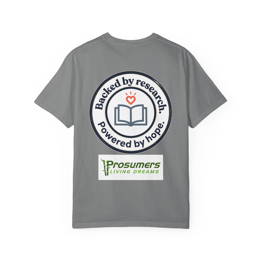 Backed by Research, Powered by Hope —  Peer Support Works T-Shirt —