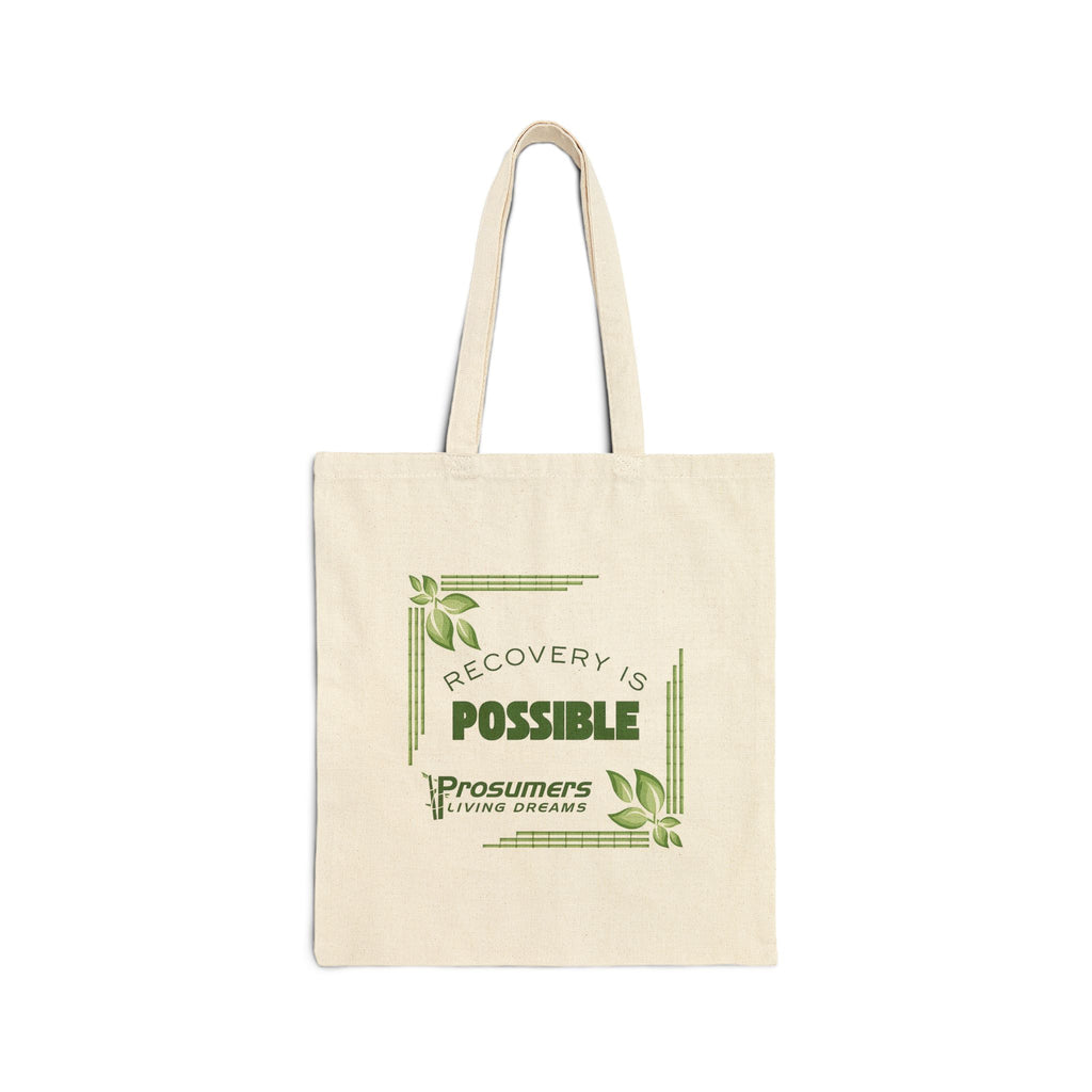 Recovery Is Possible Canvas Tote Bag — Motivational Mental Health Support Tote