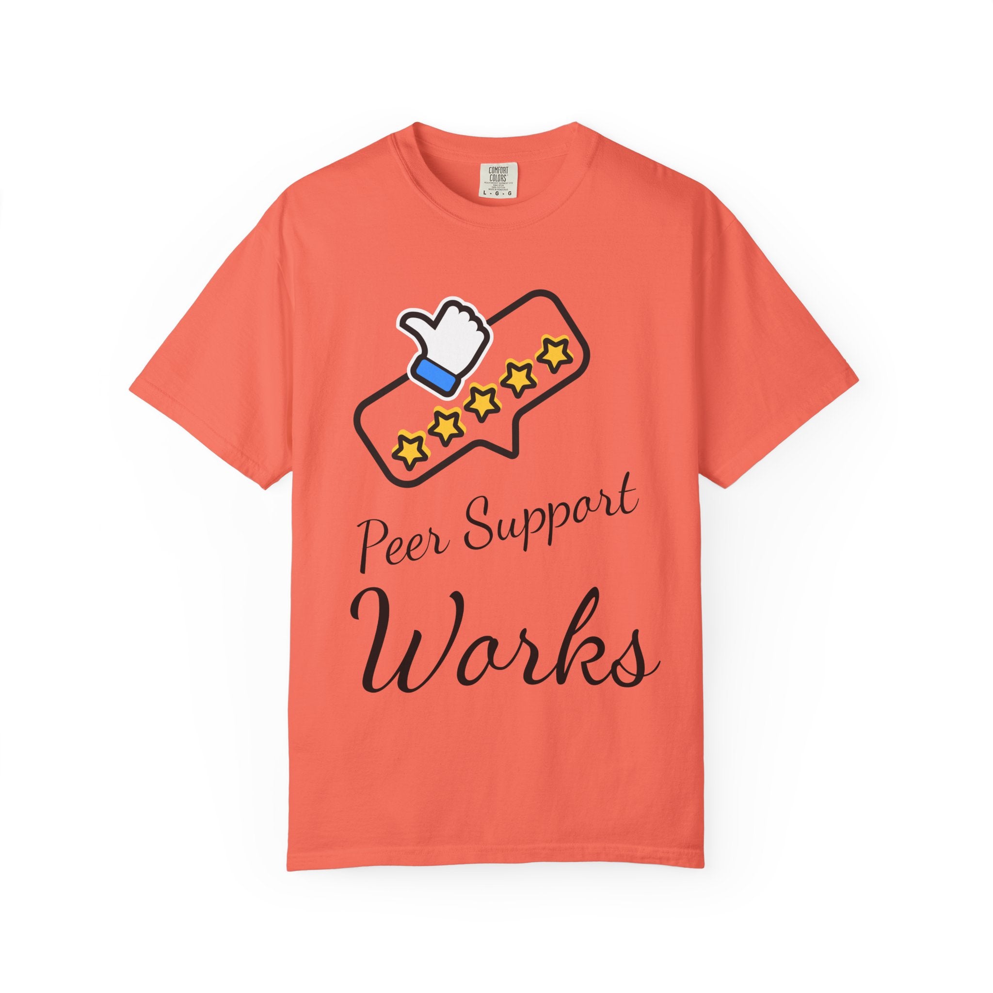 Backed by Research, Powered by Hope —  Peer Support Works T-Shirt —