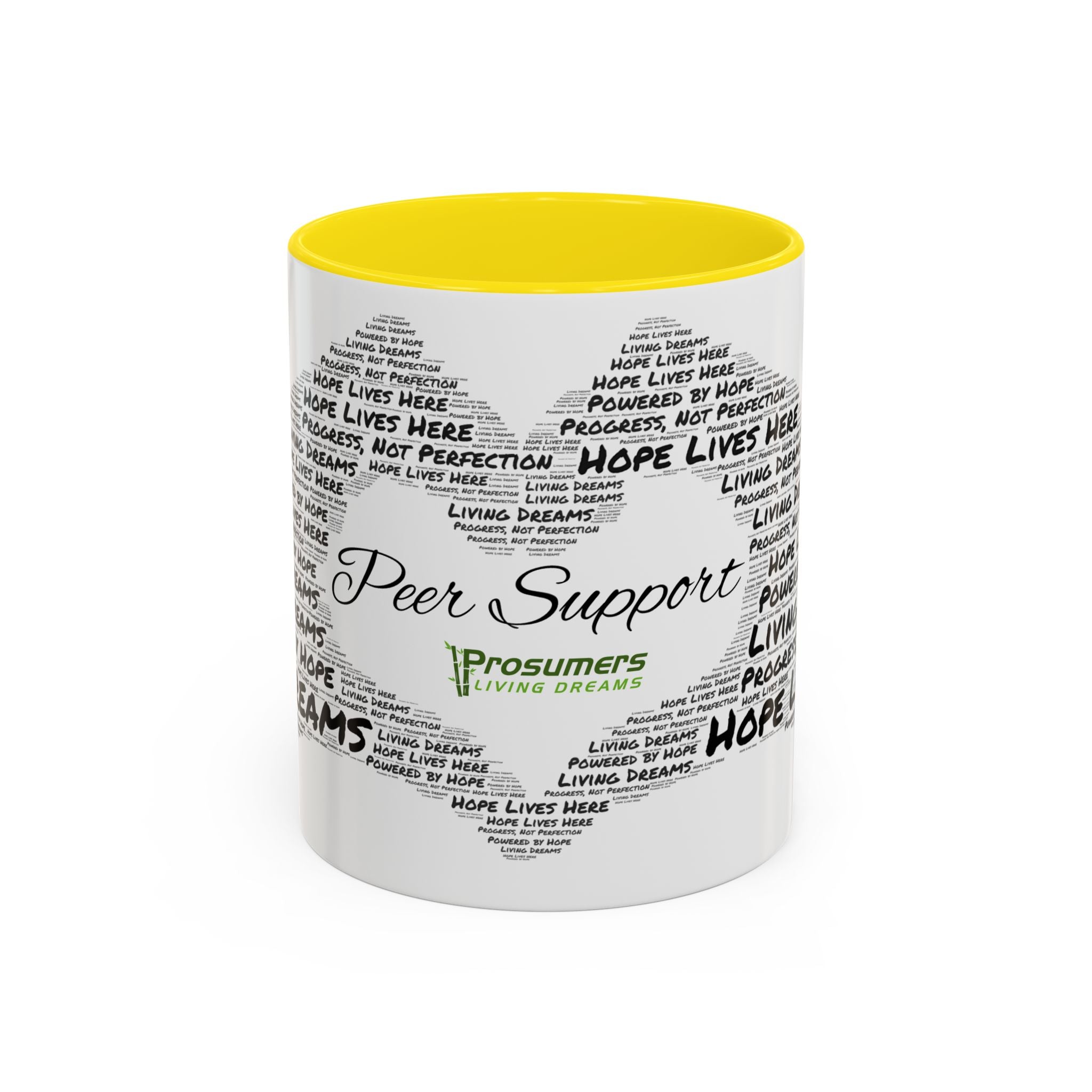 Peer Support Coffee Mug — Hope Lives Here Heart Design (11/15oz)