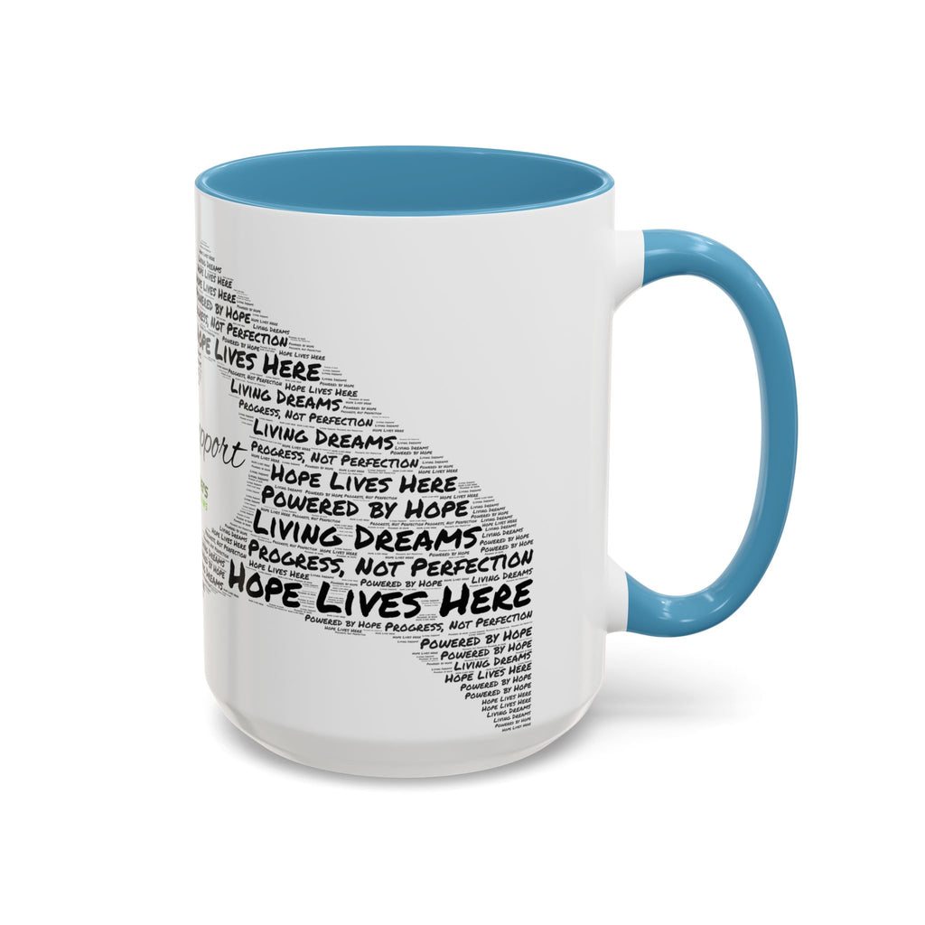 Peer Support Coffee Mug — Hope Lives Here Heart Design (11/15oz)