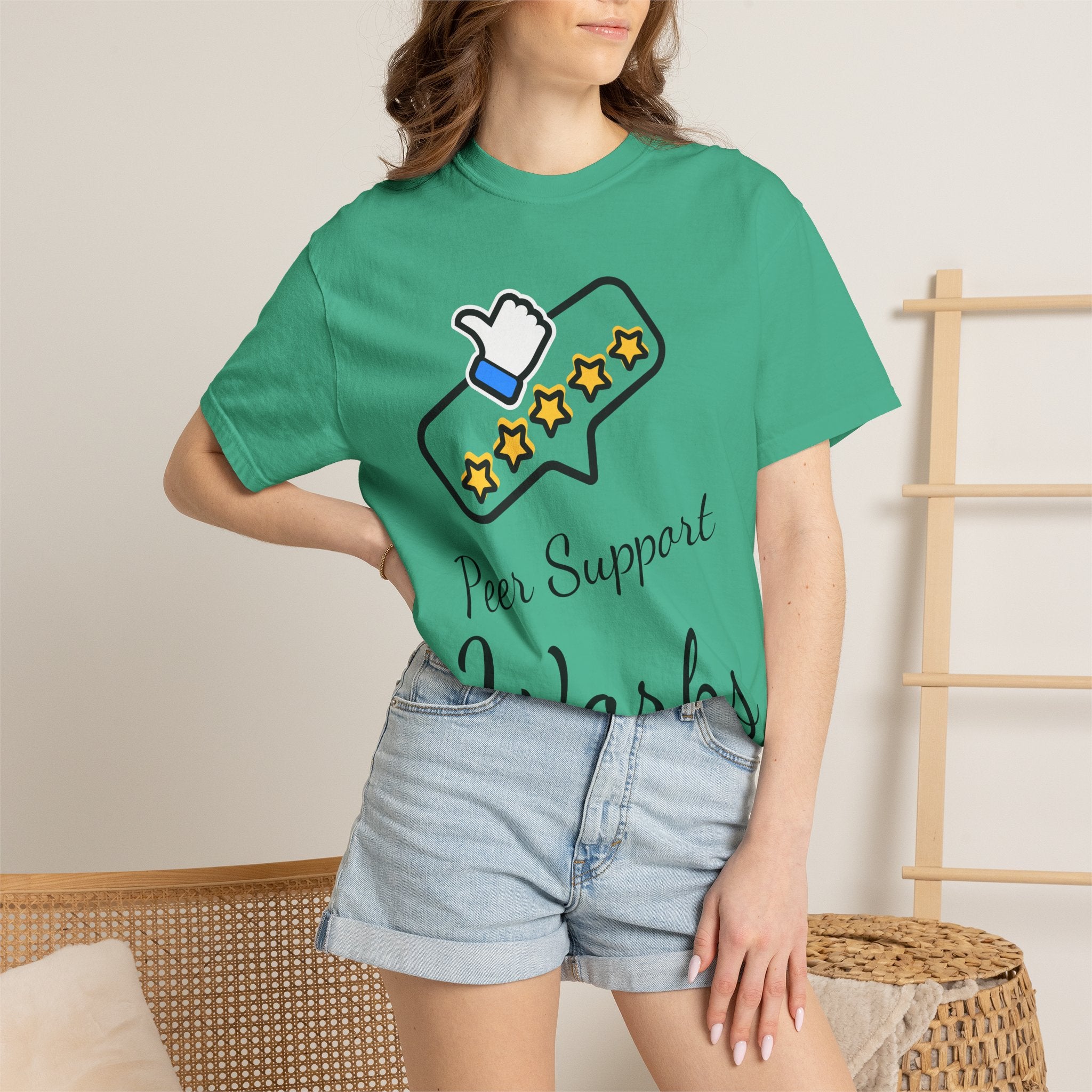 Backed by Research, Powered by Hope —  Peer Support Works T-Shirt —