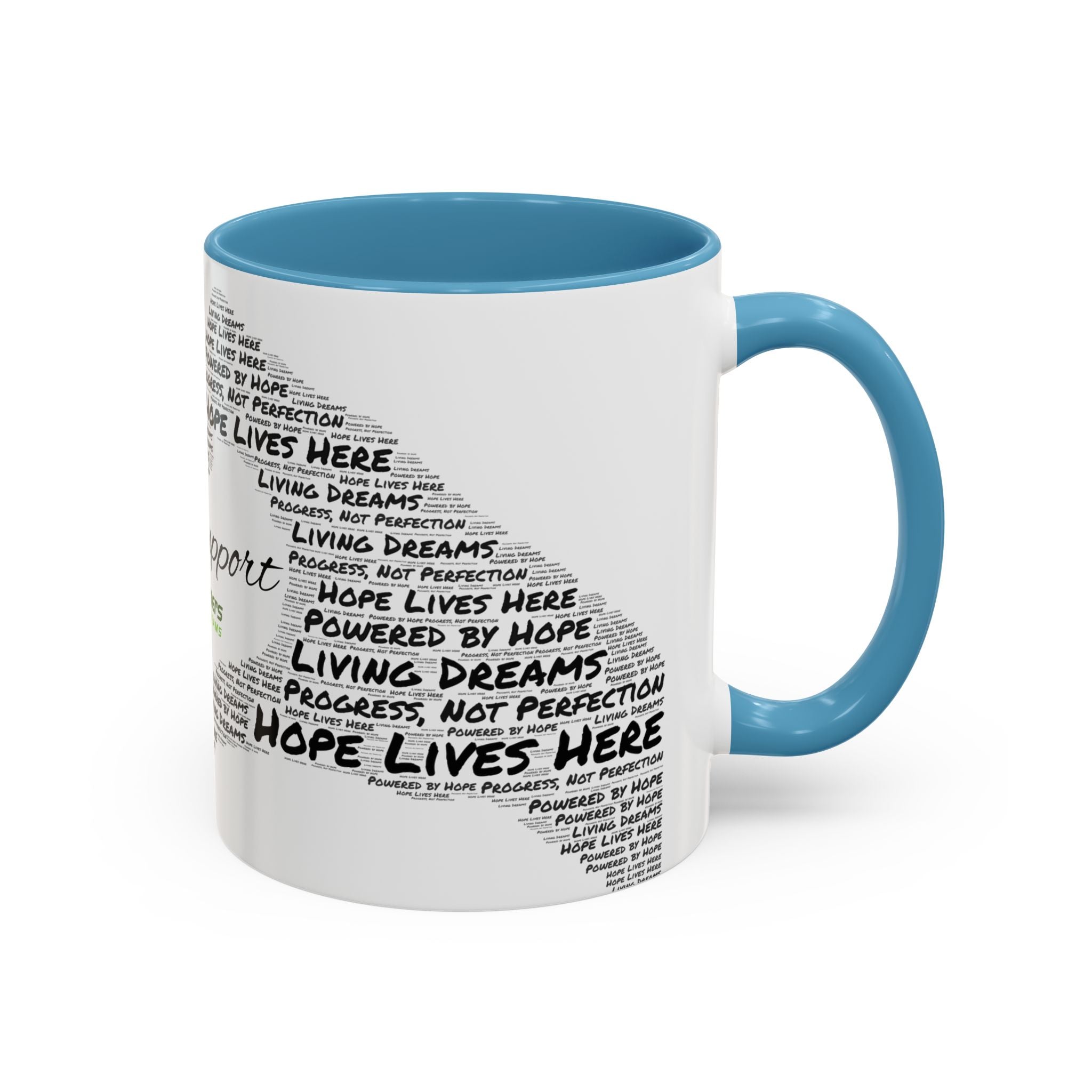 Peer Support Coffee Mug — Hope Lives Here Heart Design (11/15oz)