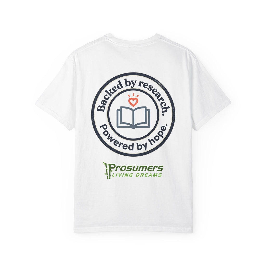Peer Support Works T-Shirt — Backed by Research, Powered by Hope